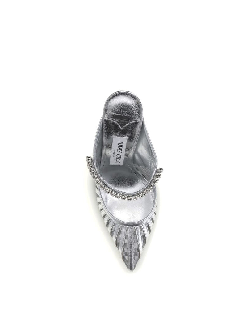 Jimmy Choo – Bing 100 Sabot Silver Crystal