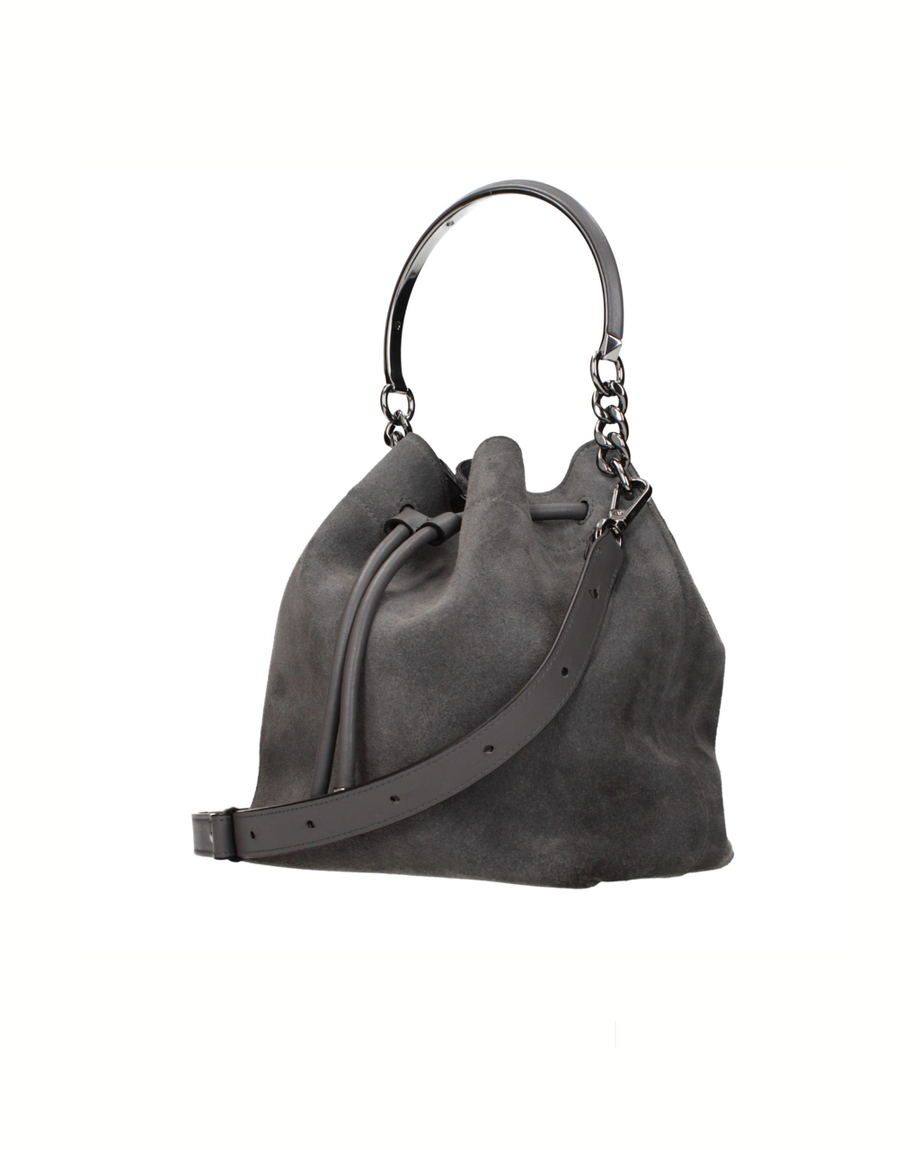 Jimmy Choo Bon Bon Suede Bag in Camoscio Grigio