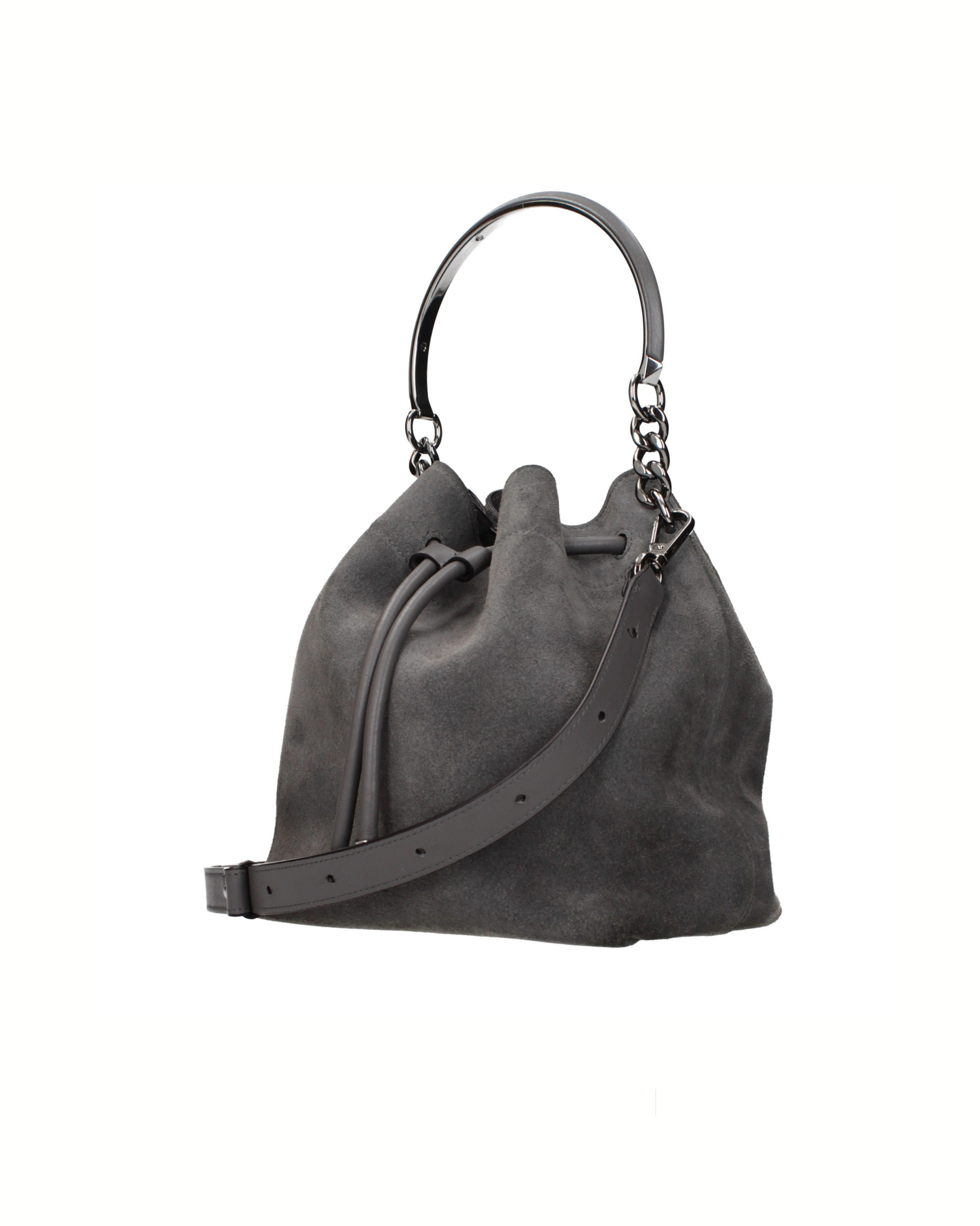 Jimmy Choo Bon Bon Suede Bag in Camoscio Grigio