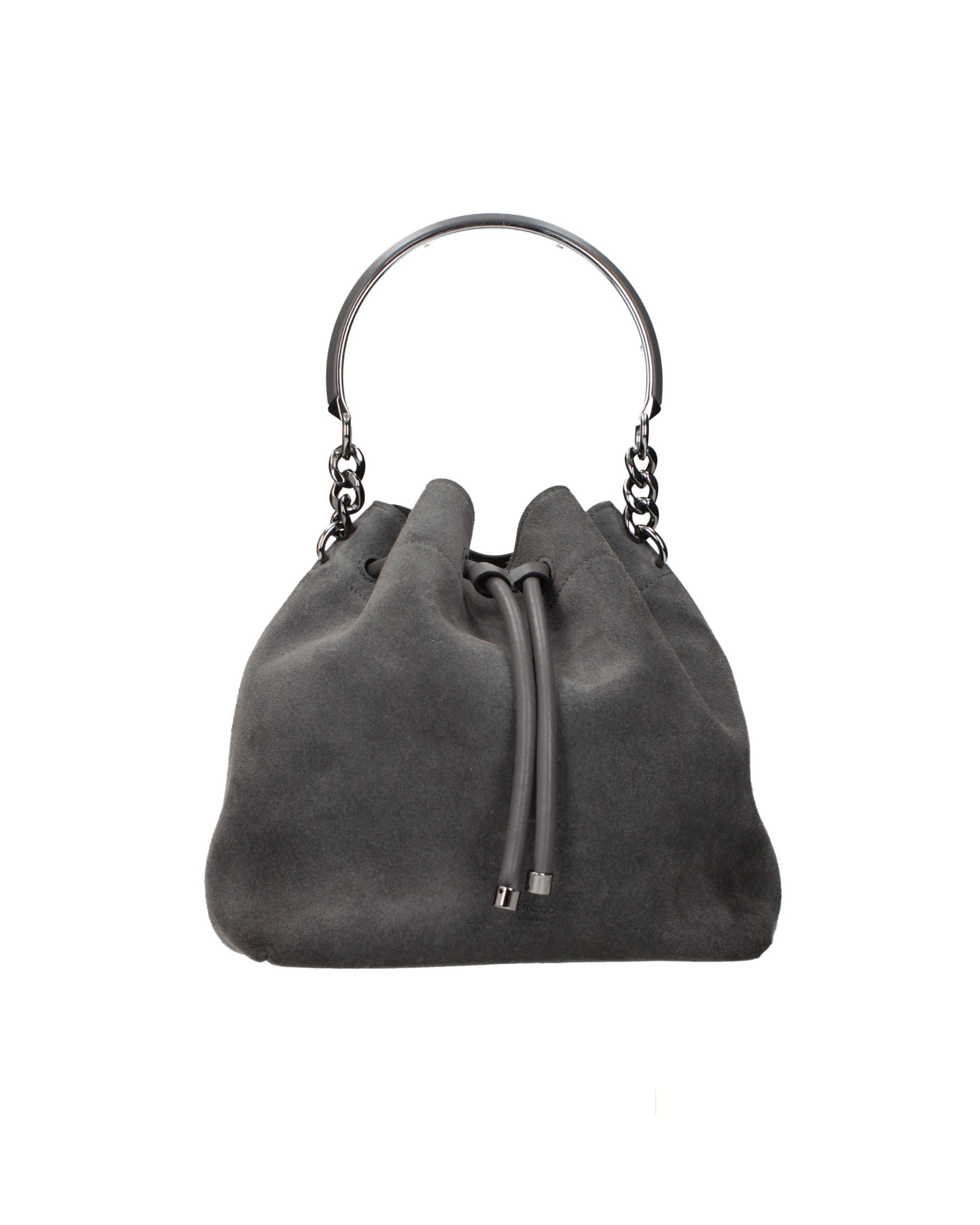 Jimmy Choo Bon Bon Suede Bag in Camoscio Grigio