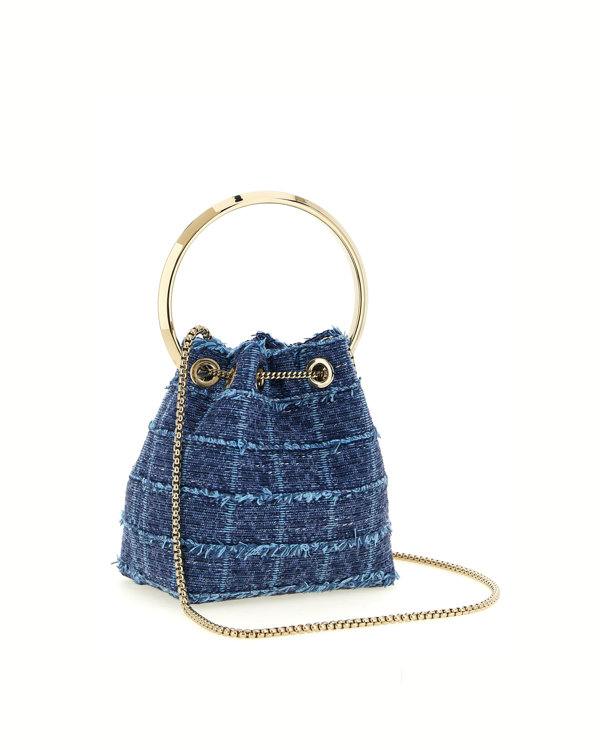 Jimmy Choo Bon Bon Bucket Bag Denim Blue