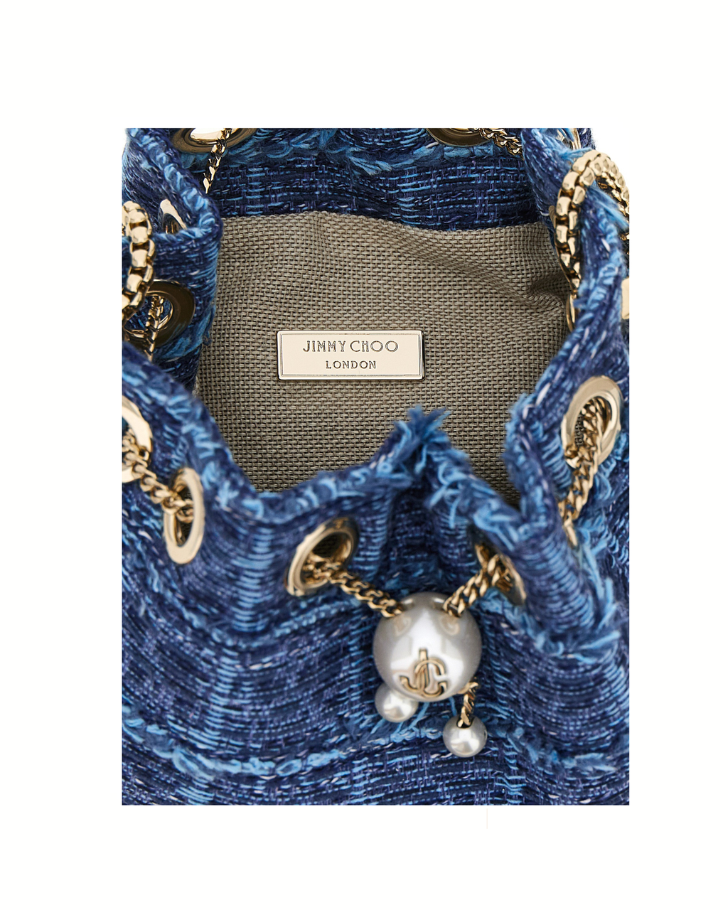 Jimmy Choo Bon Bon Bucket Bag Denim Blue