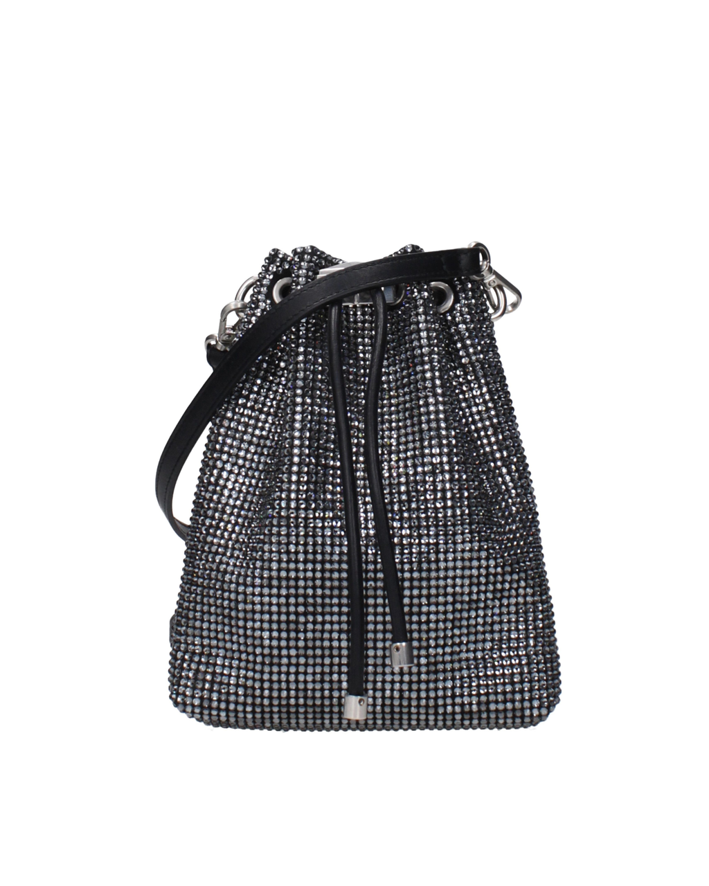 Jimmy Choo – Bon Bon Crystal Bucket Bag Black Antique Silver