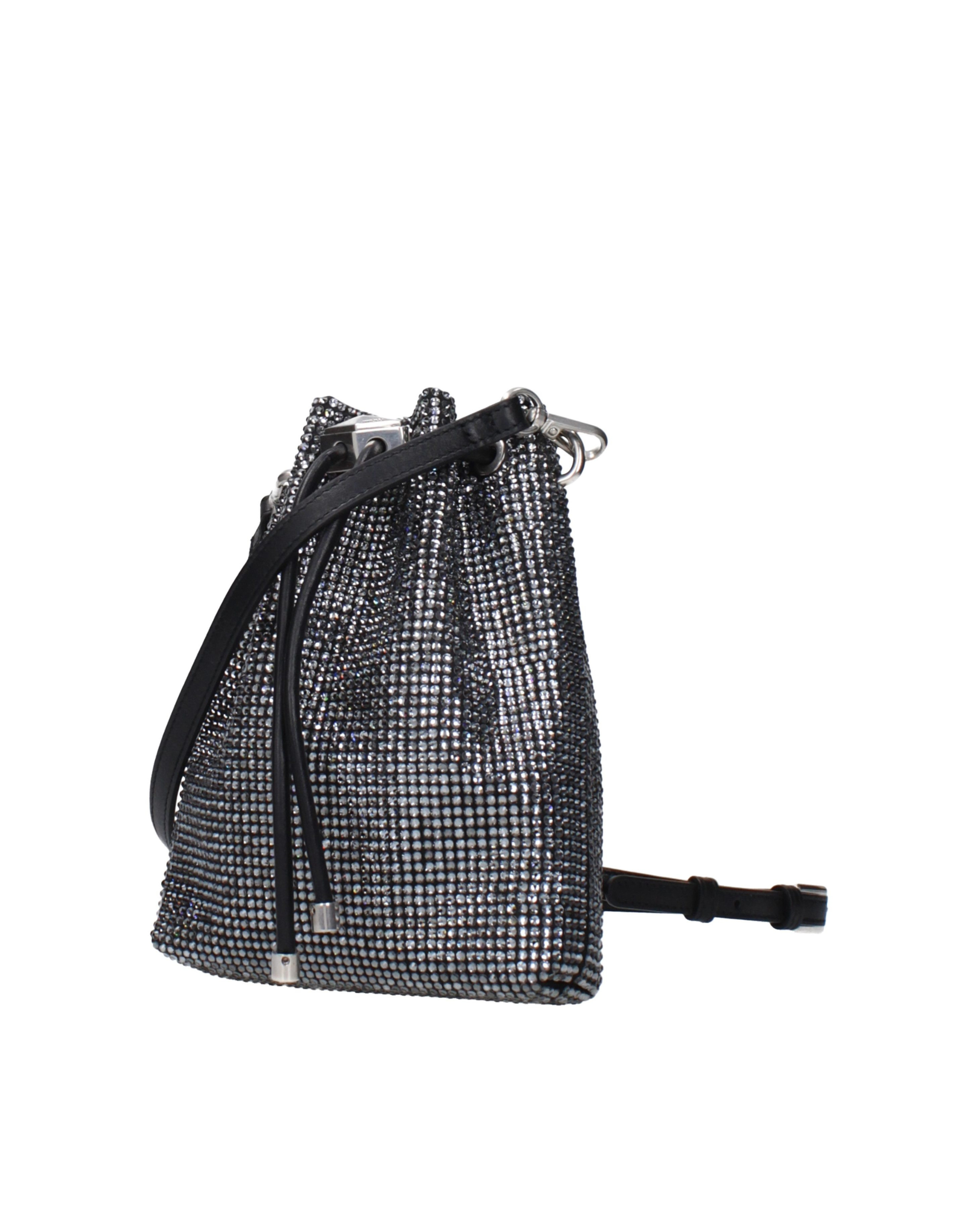 Jimmy Choo – Bon Bon Crystal Bucket Bag Black Antique Silver