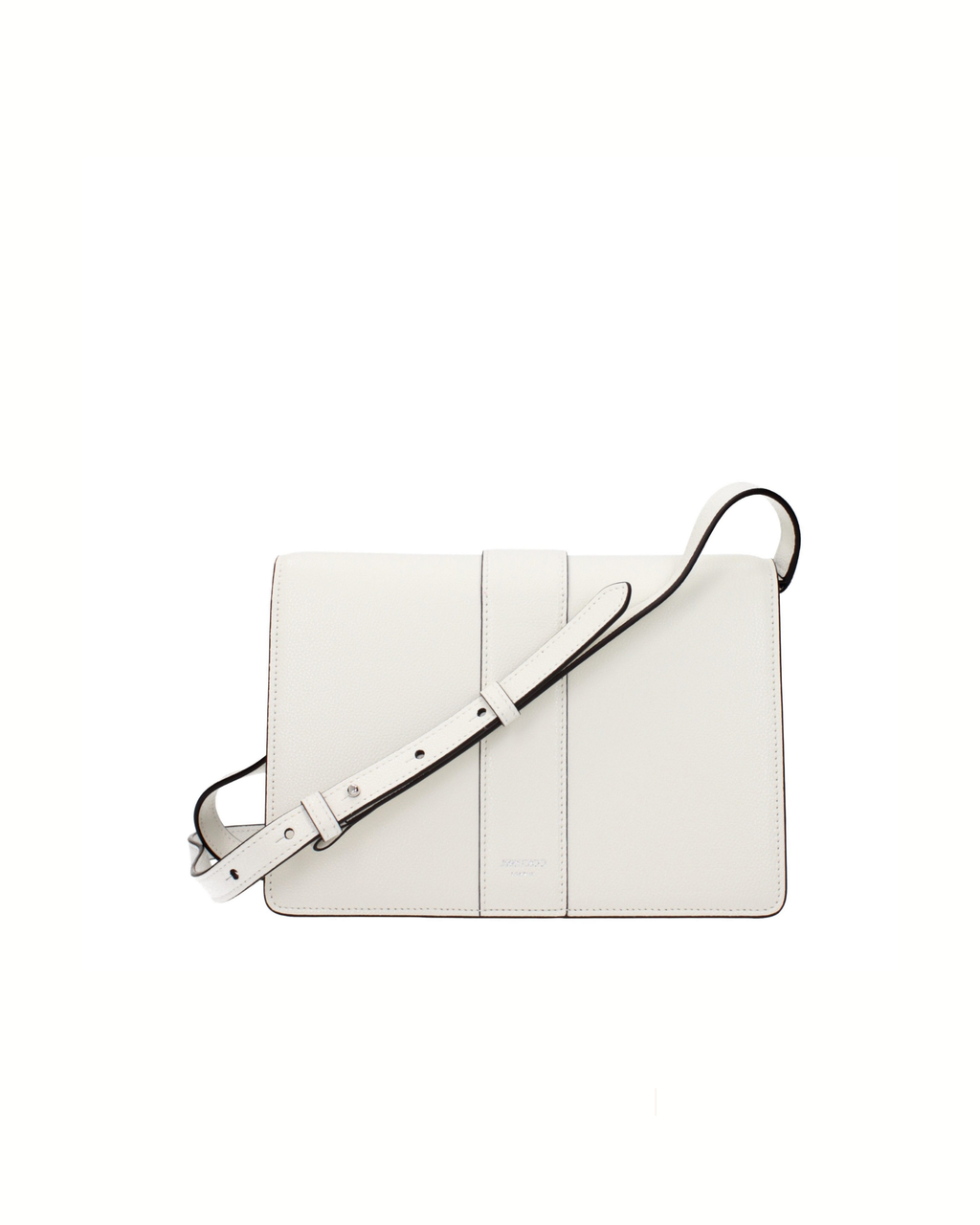 Jimmy Choo Cheri Crossbody Bag in Pelle Bianca con Fibbia Crystal
