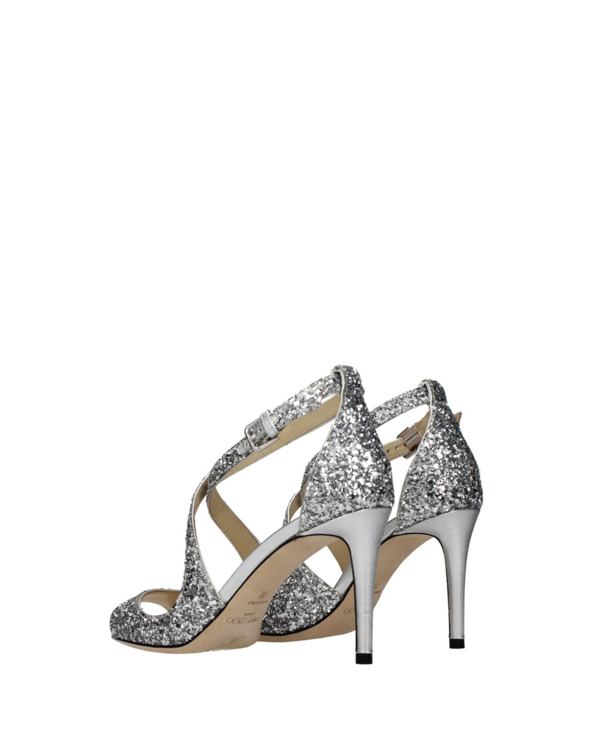 Jimmy Choo – Emily 85 Sandali Glitter Silver