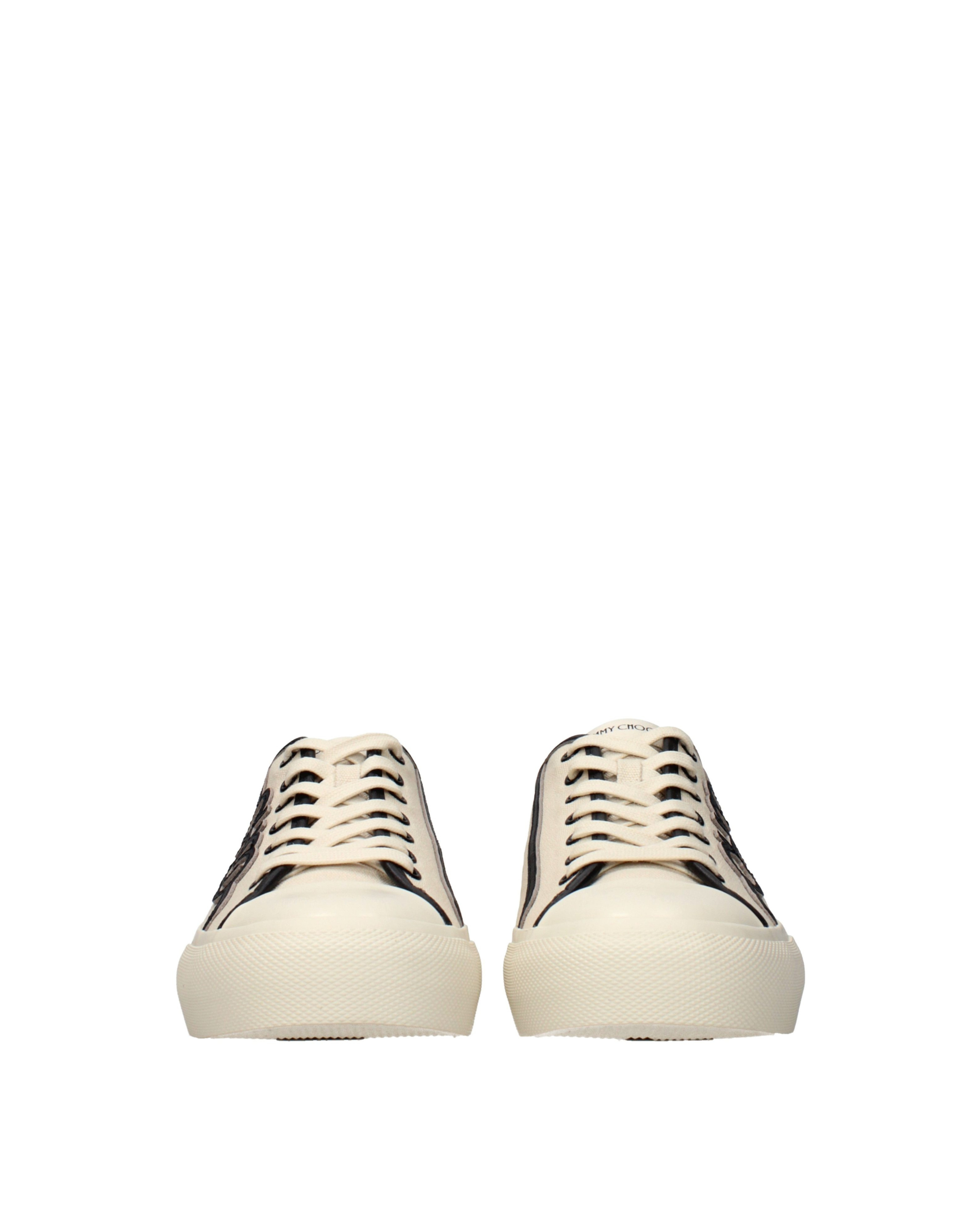 Jimmy Choo – Fenix Low Canvas Sneakers Ecru & Black