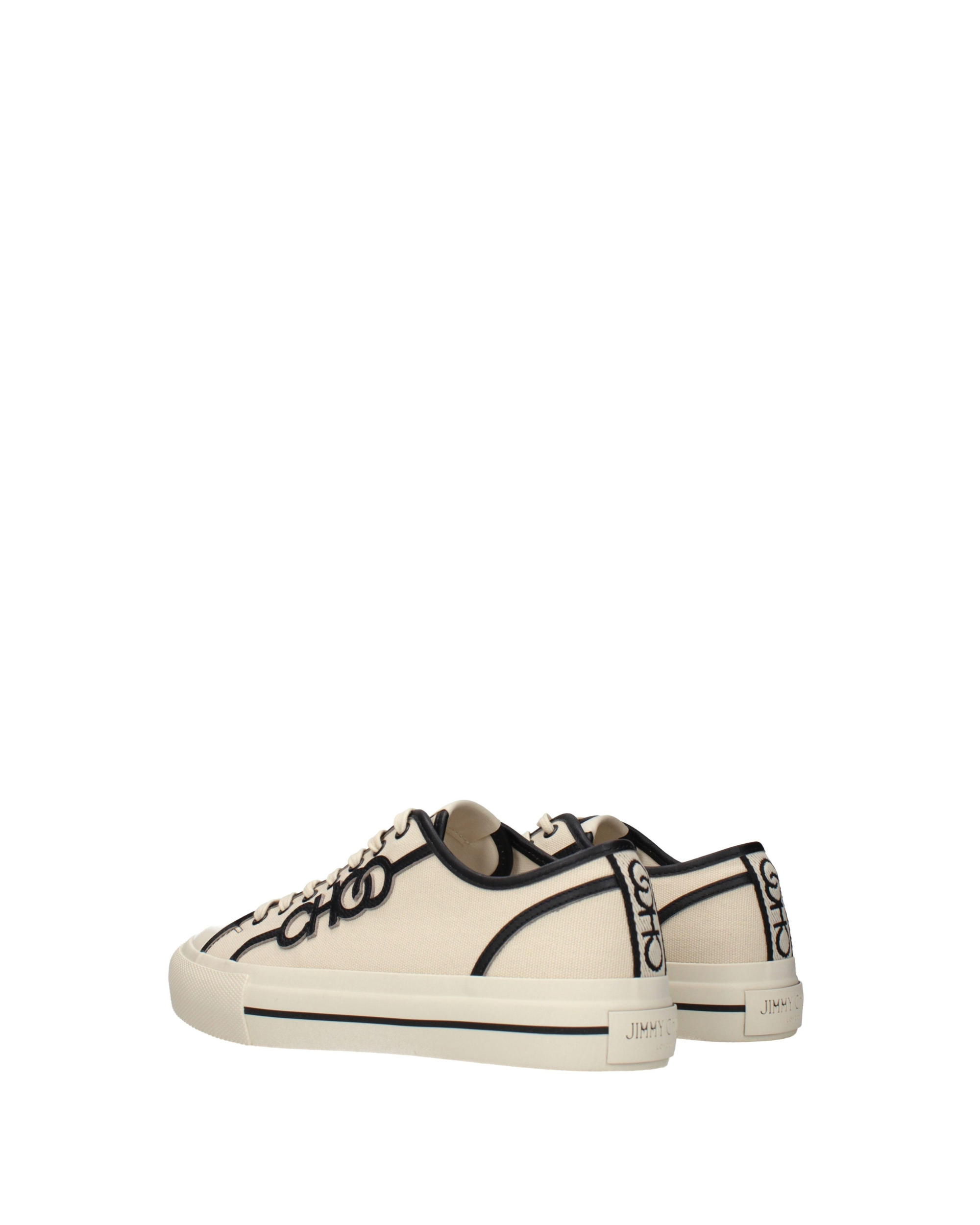 Jimmy Choo – Fenix Low Canvas Sneakers Ecru & Black