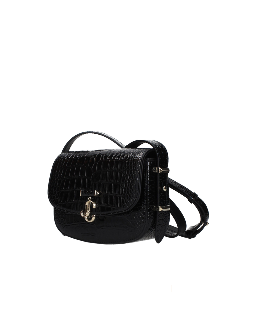Jimmy Choo – JC Crossbody Bag Croc-Embossed Leather Black