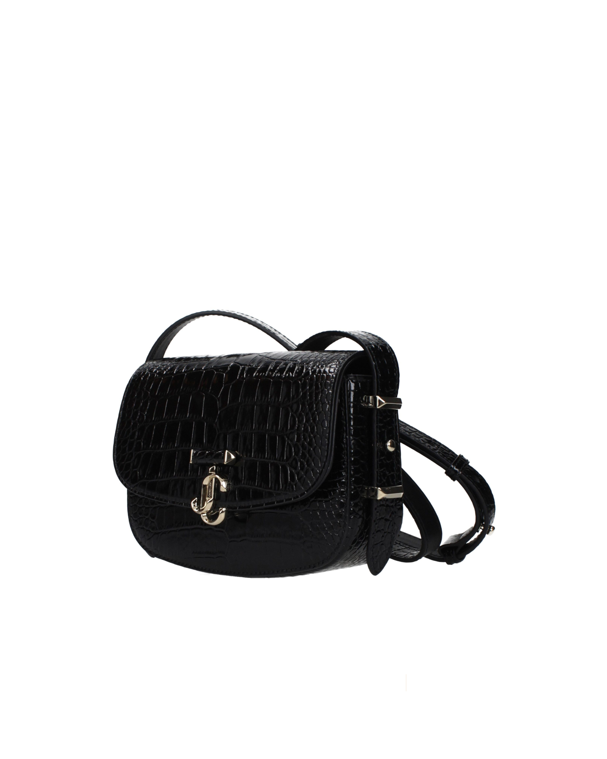 Jimmy Choo – JC Crossbody Bag Croc-Embossed Leather Black