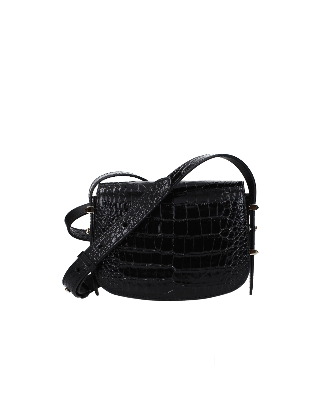 Jimmy Choo – JC Crossbody Bag Croc-Embossed Leather Black