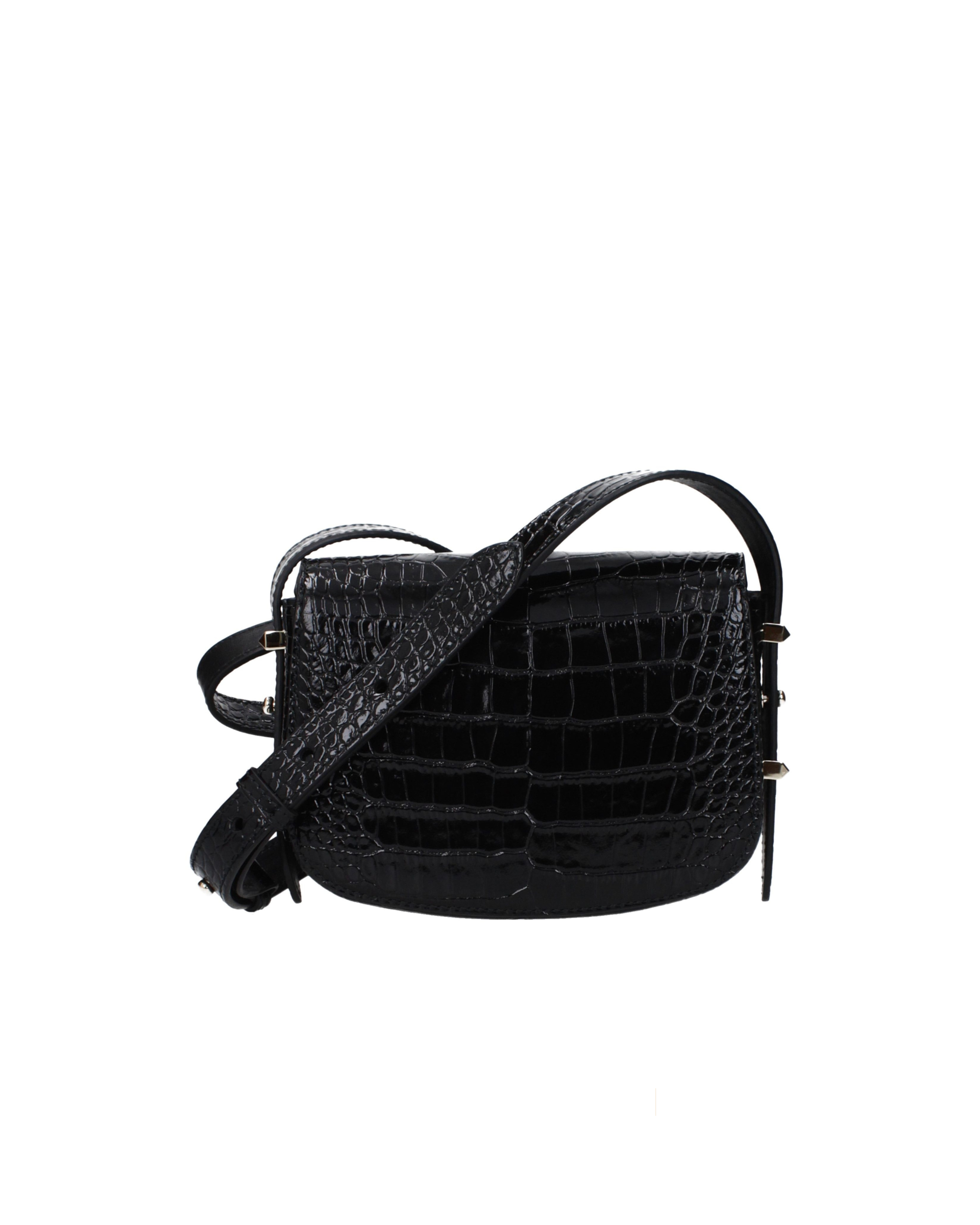 Jimmy Choo – JC Crossbody Bag Croc-Embossed Leather Black
