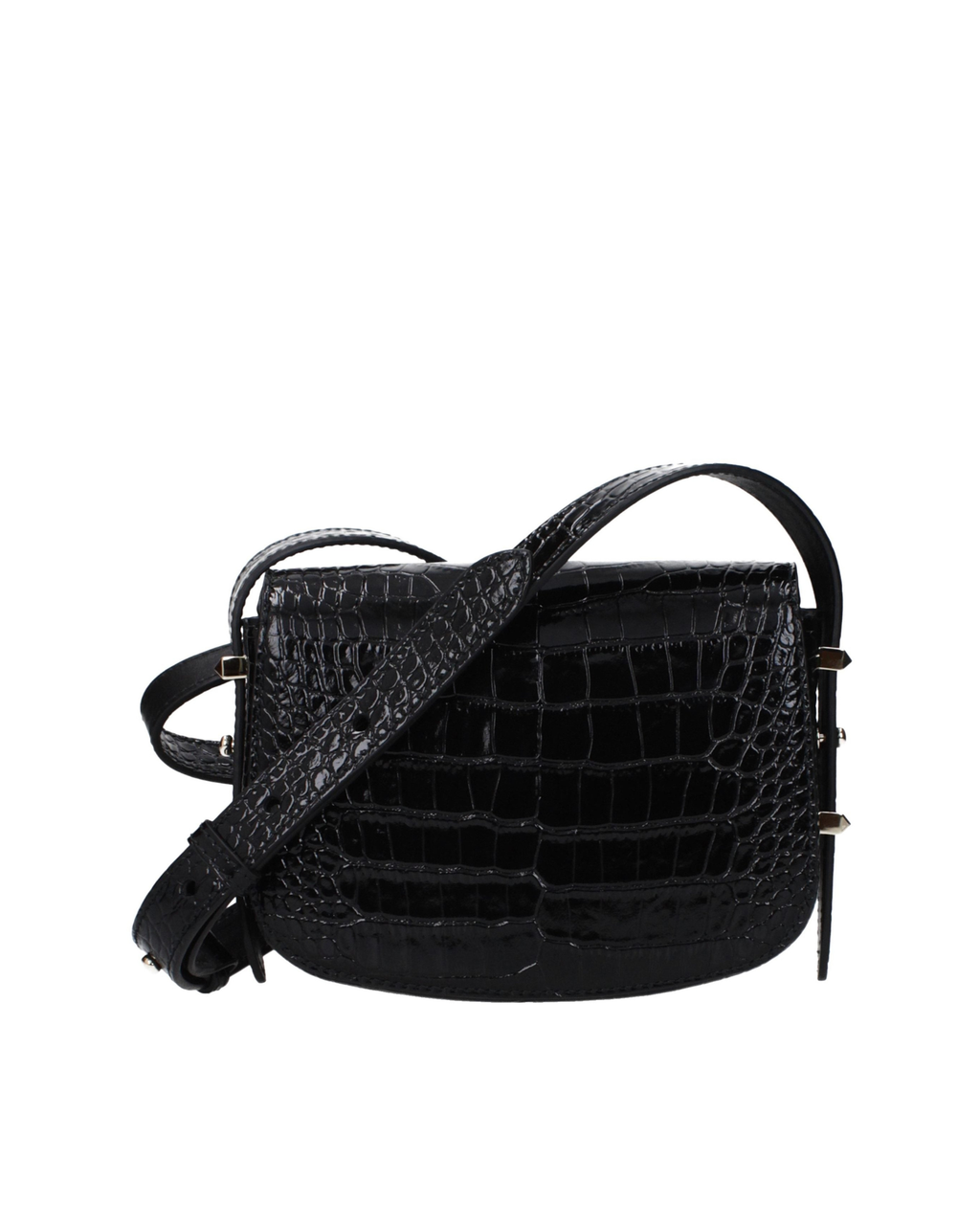 Jimmy Choo – JC Crossbody Bag Croc-Embossed Leather Black