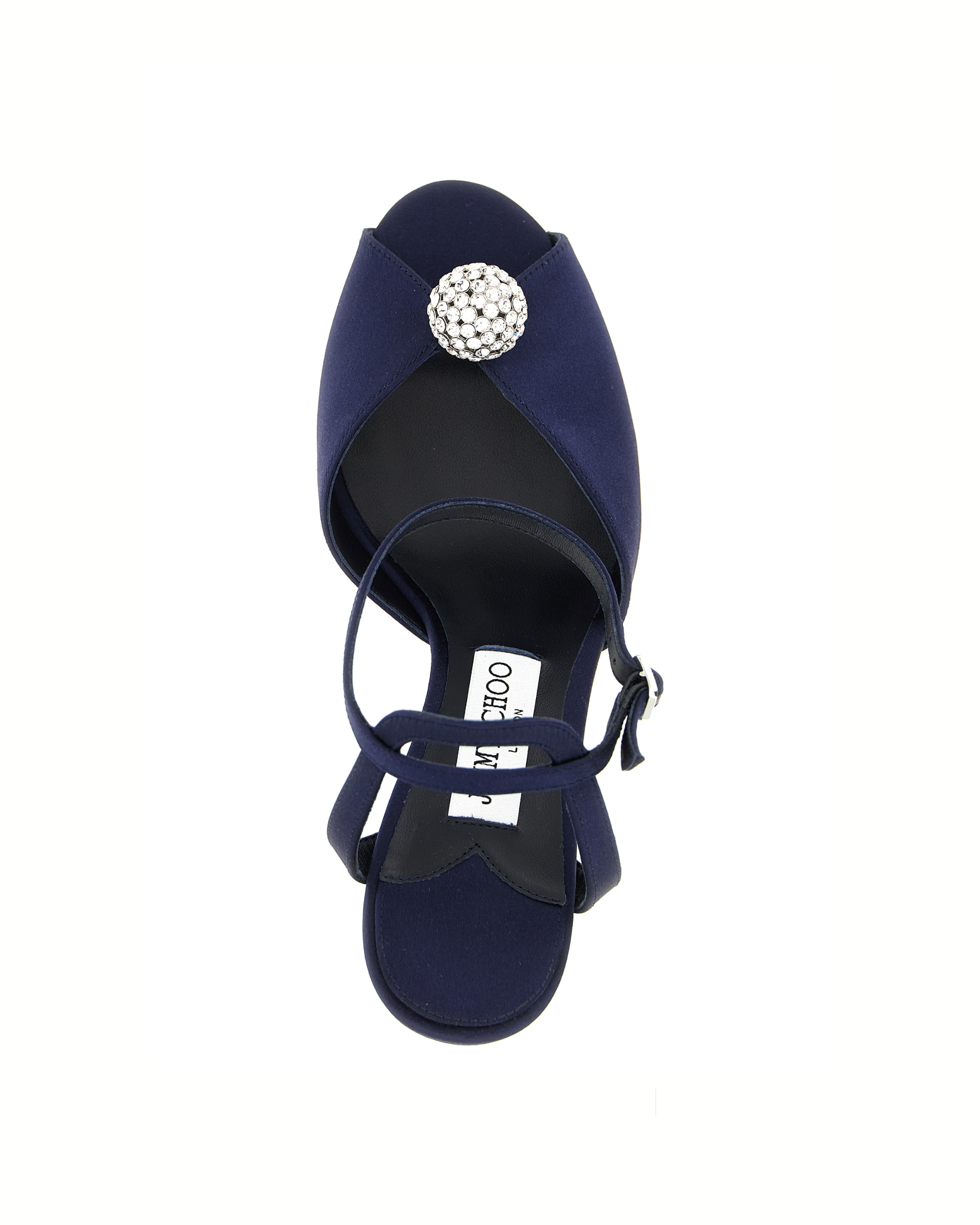 Jimmy Choo - Sacora Sandali in Raso Blu con Cristalli