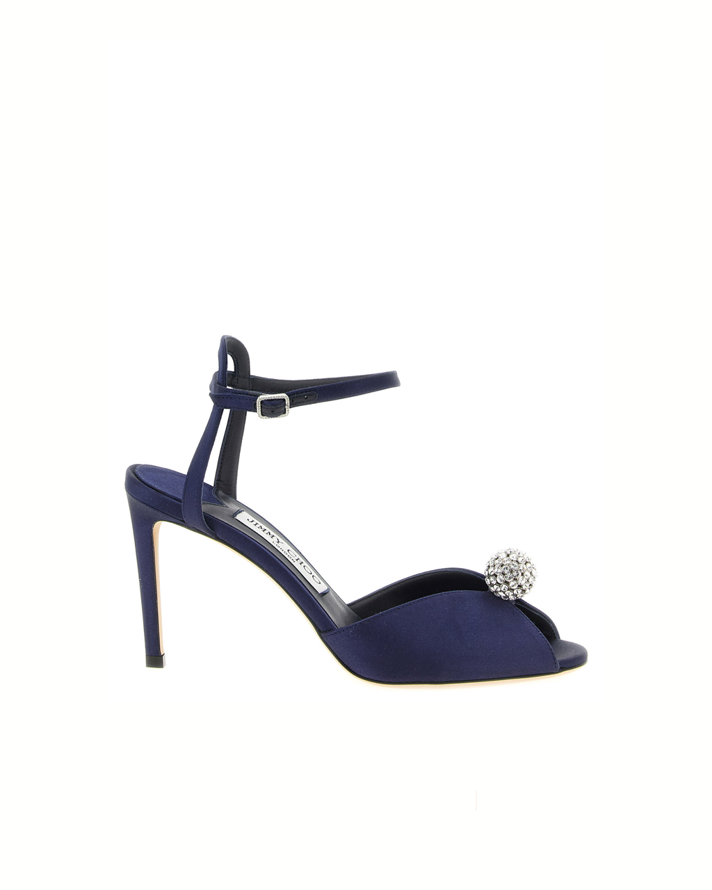 Jimmy Choo - Sacora Sandali in Raso Blu con Cristalli