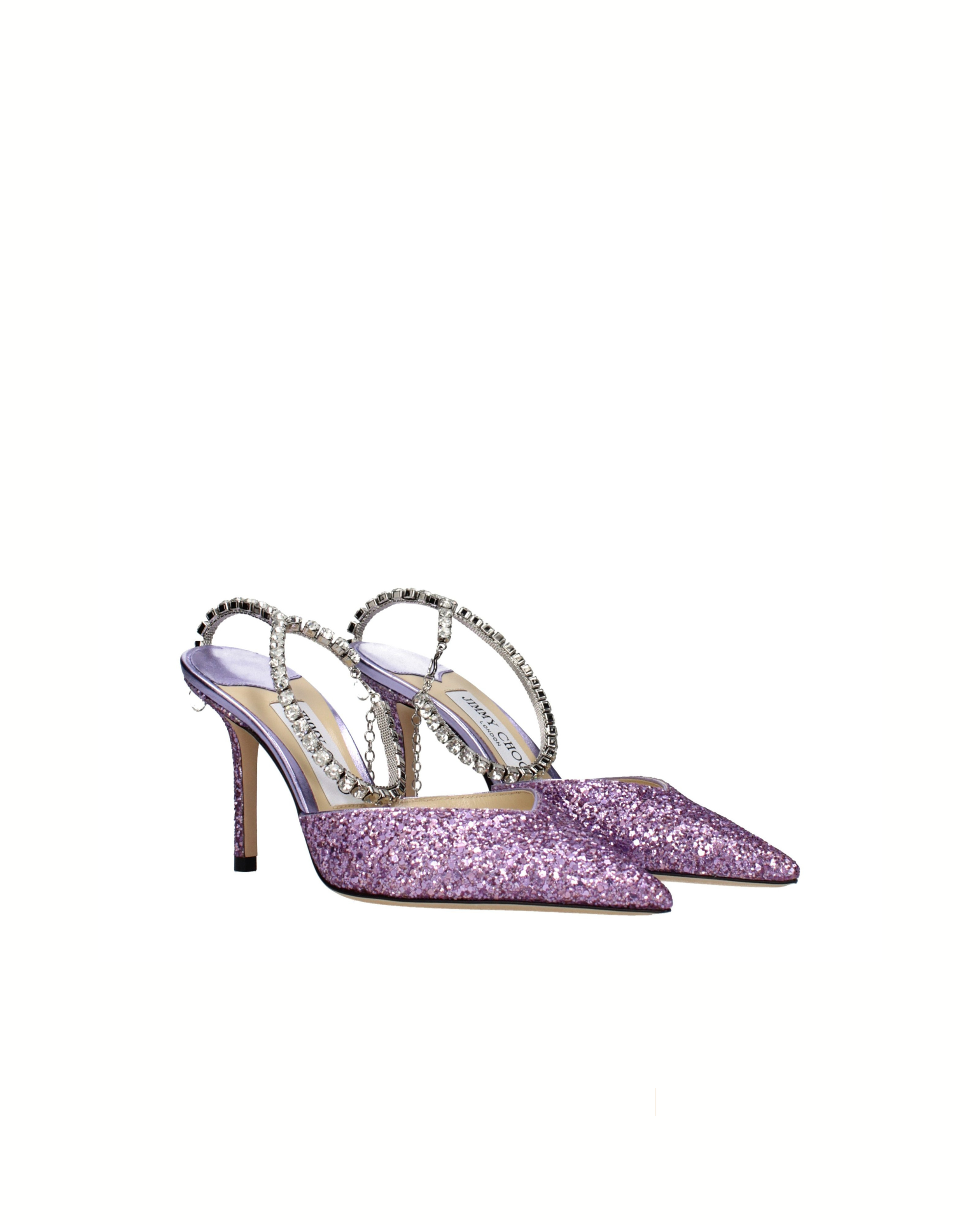 Jimmy Choo – Saeda 85 Crystal Glitter Pumps Pink Violet