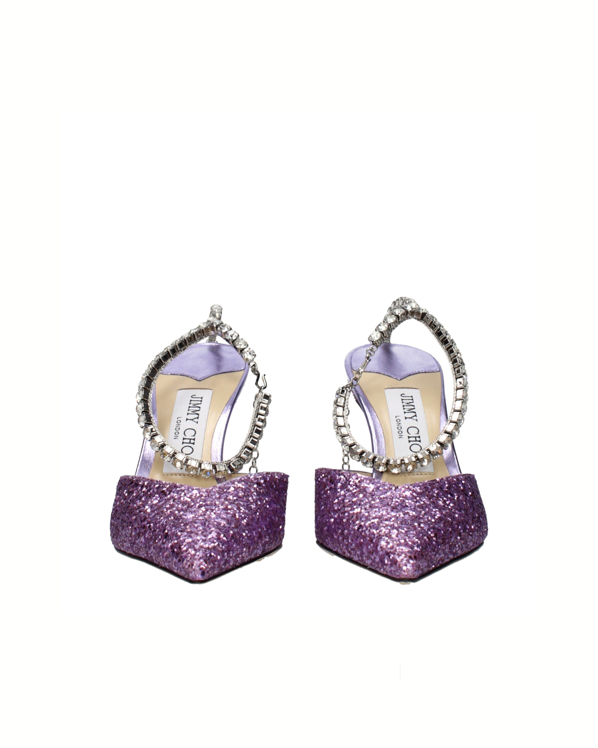 Jimmy Choo – Saeda 85 Crystal Glitter Pumps Pink Violet