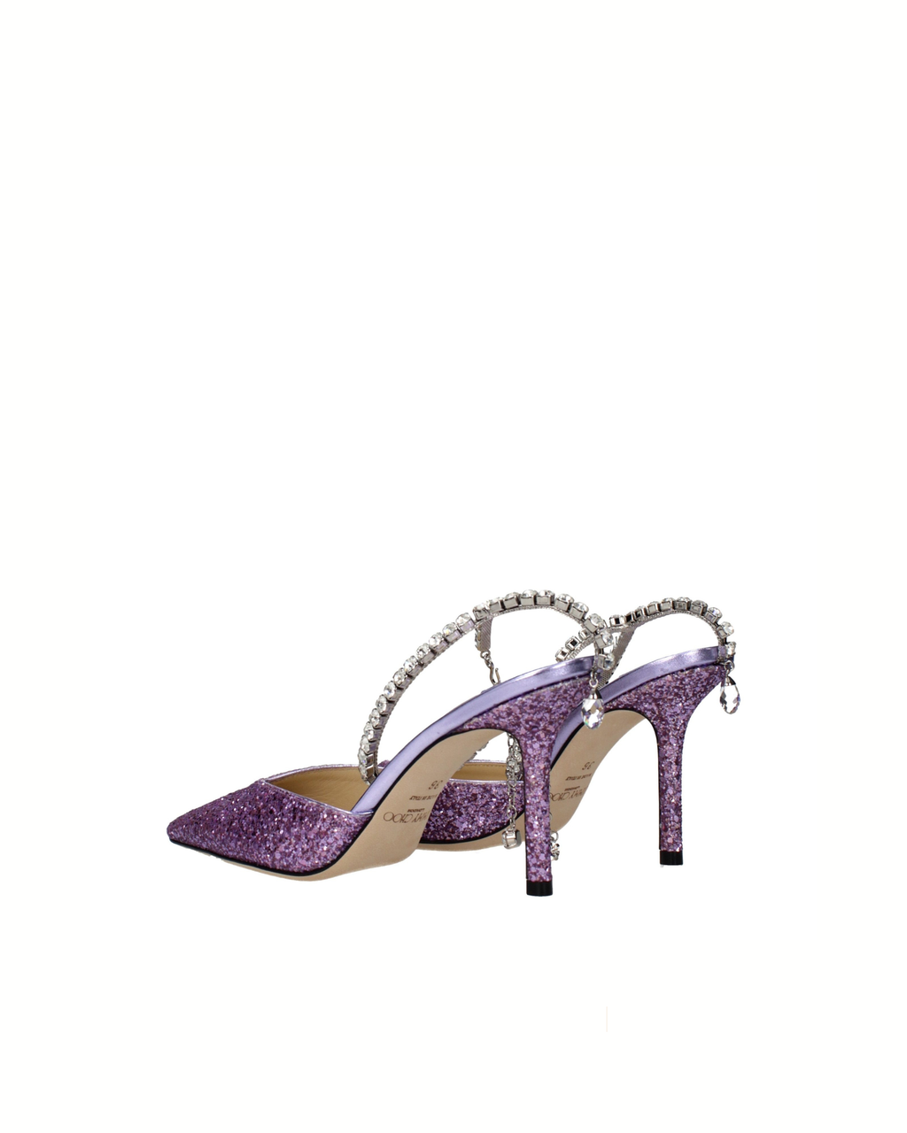 Jimmy Choo – Saeda 85 Crystal Glitter Pumps Pink Violet