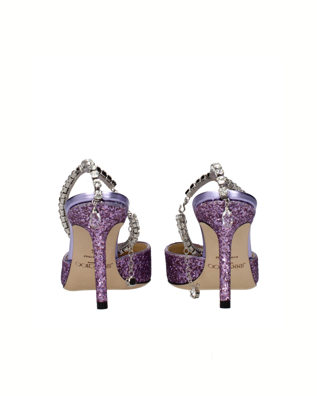 Jimmy Choo – Saeda 85 Crystal Glitter Pumps Pink Violet