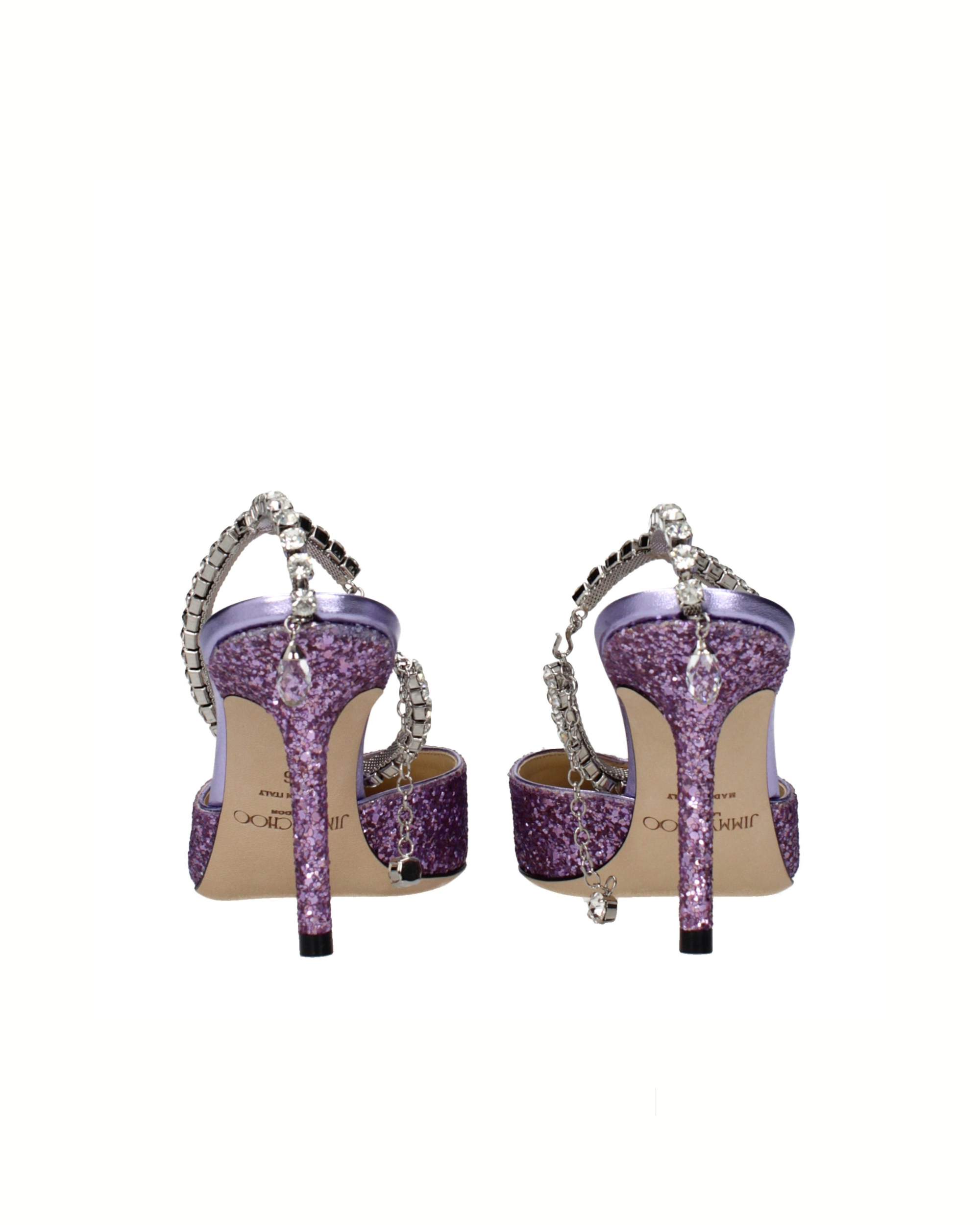Jimmy Choo – Saeda 85 Crystal Glitter Pumps Pink Violet