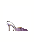 Jimmy Choo – Saeda 85 Crystal Glitter Pumps Pink Violet