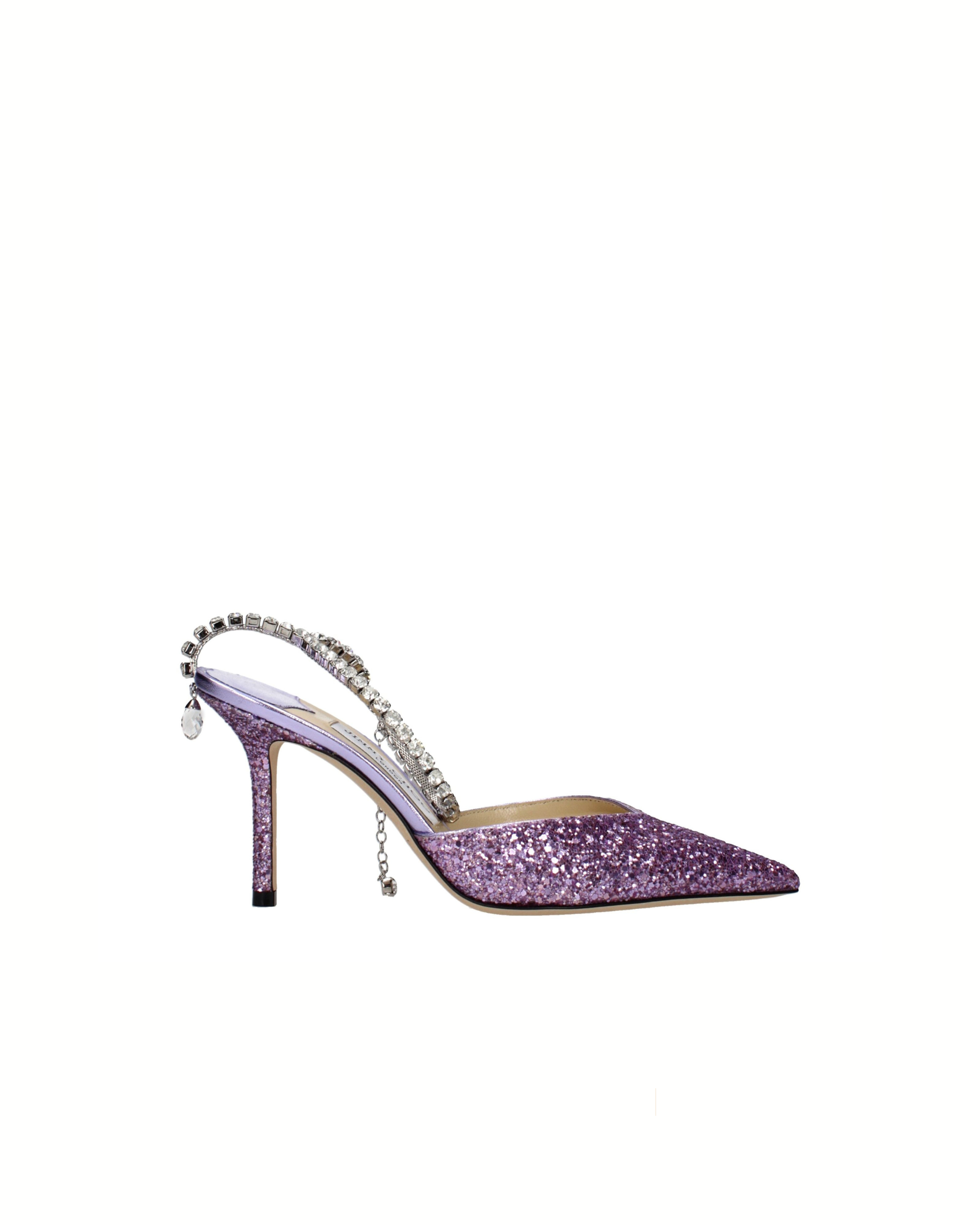 Jimmy Choo – Saeda 85 Crystal Glitter Pumps Pink Violet