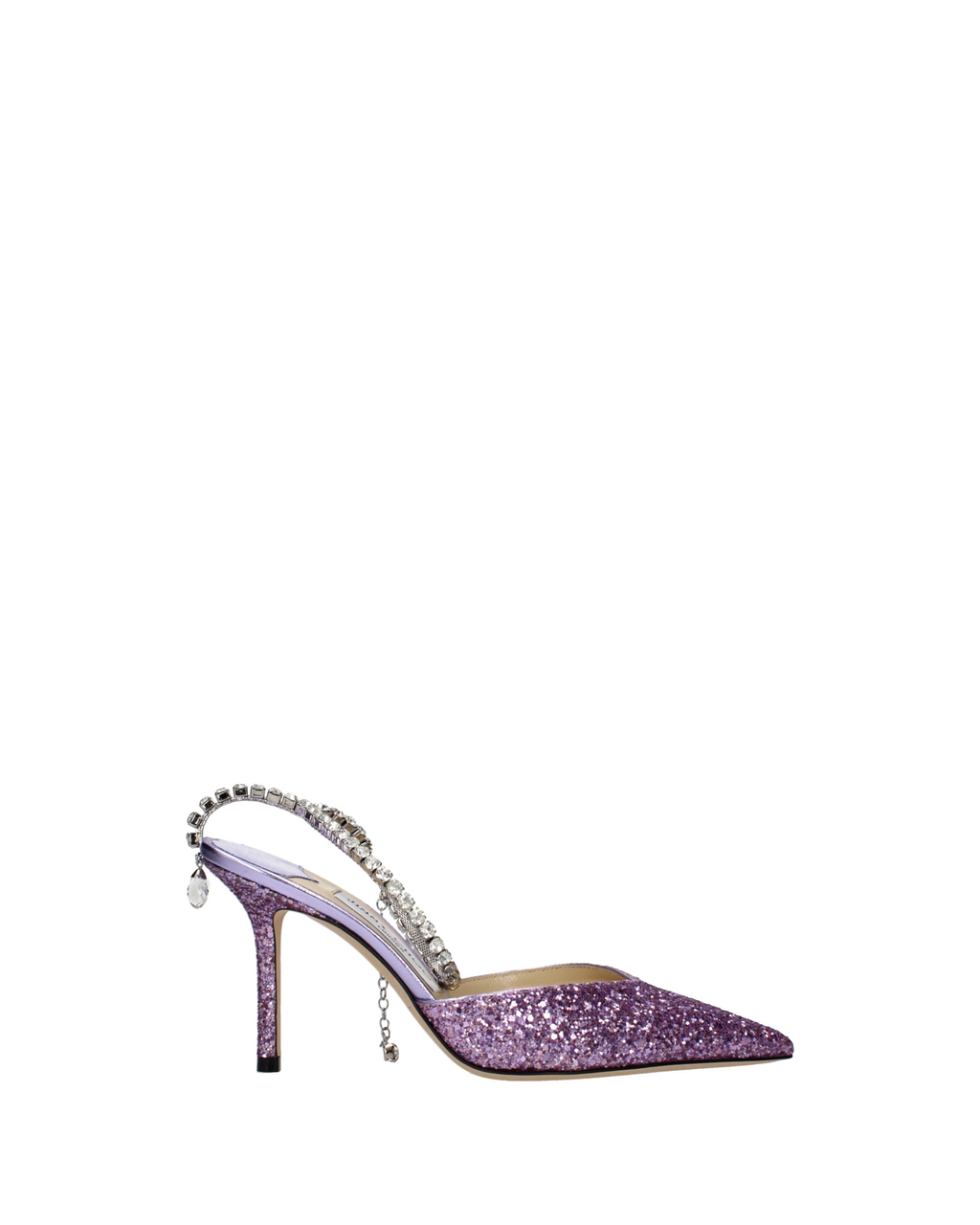 Jimmy Choo – Saeda 85 Crystal Glitter Pumps Pink Violet