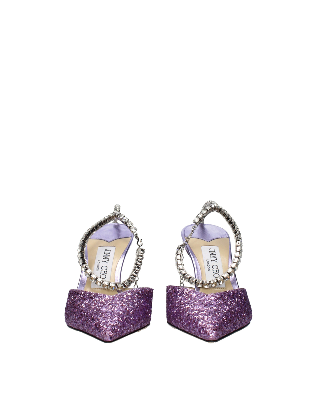 Jimmy Choo – Saeda 85 Crystal Glitter Pumps Pink Violet