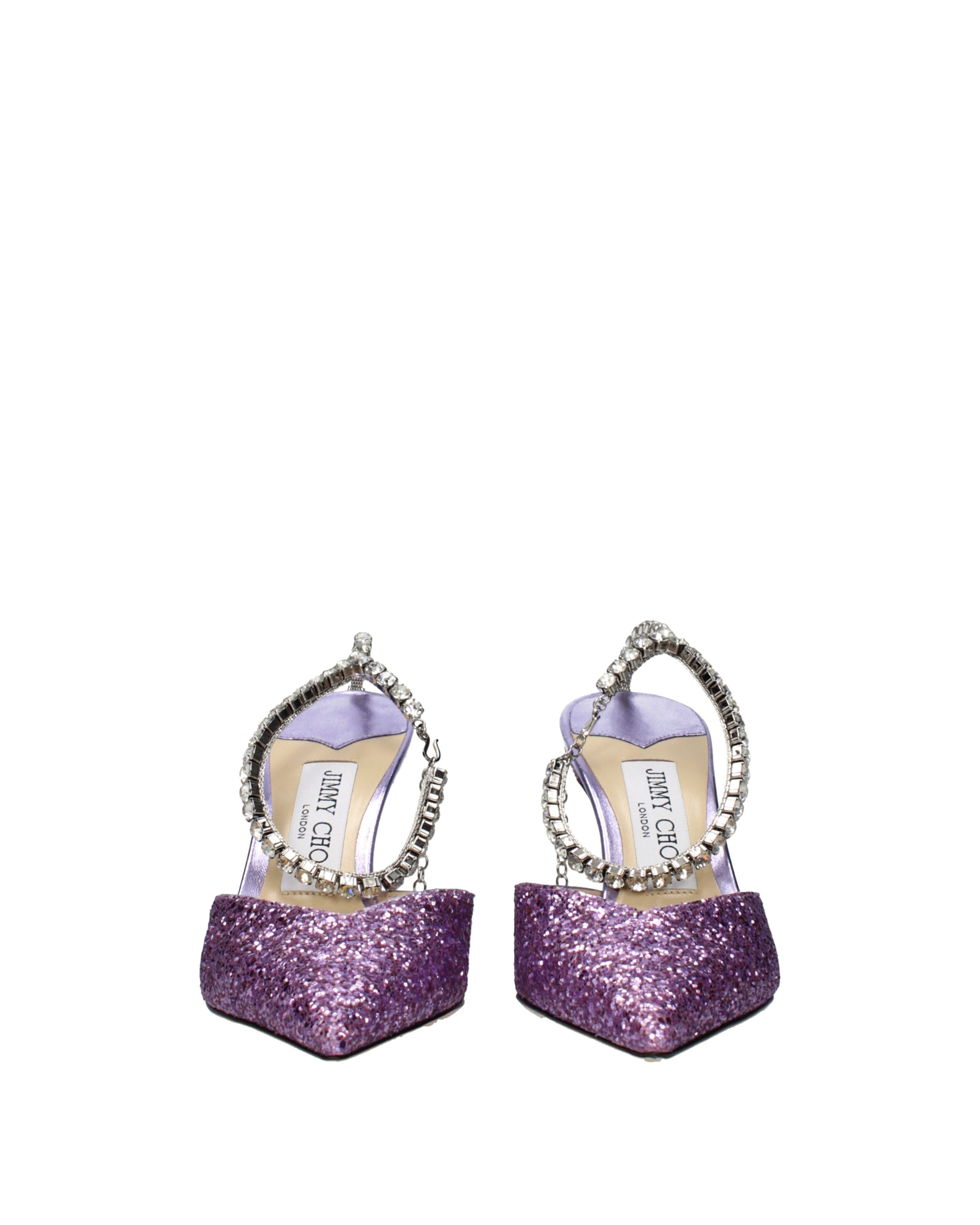 Jimmy Choo – Saeda 85 Crystal Glitter Pumps Pink Violet