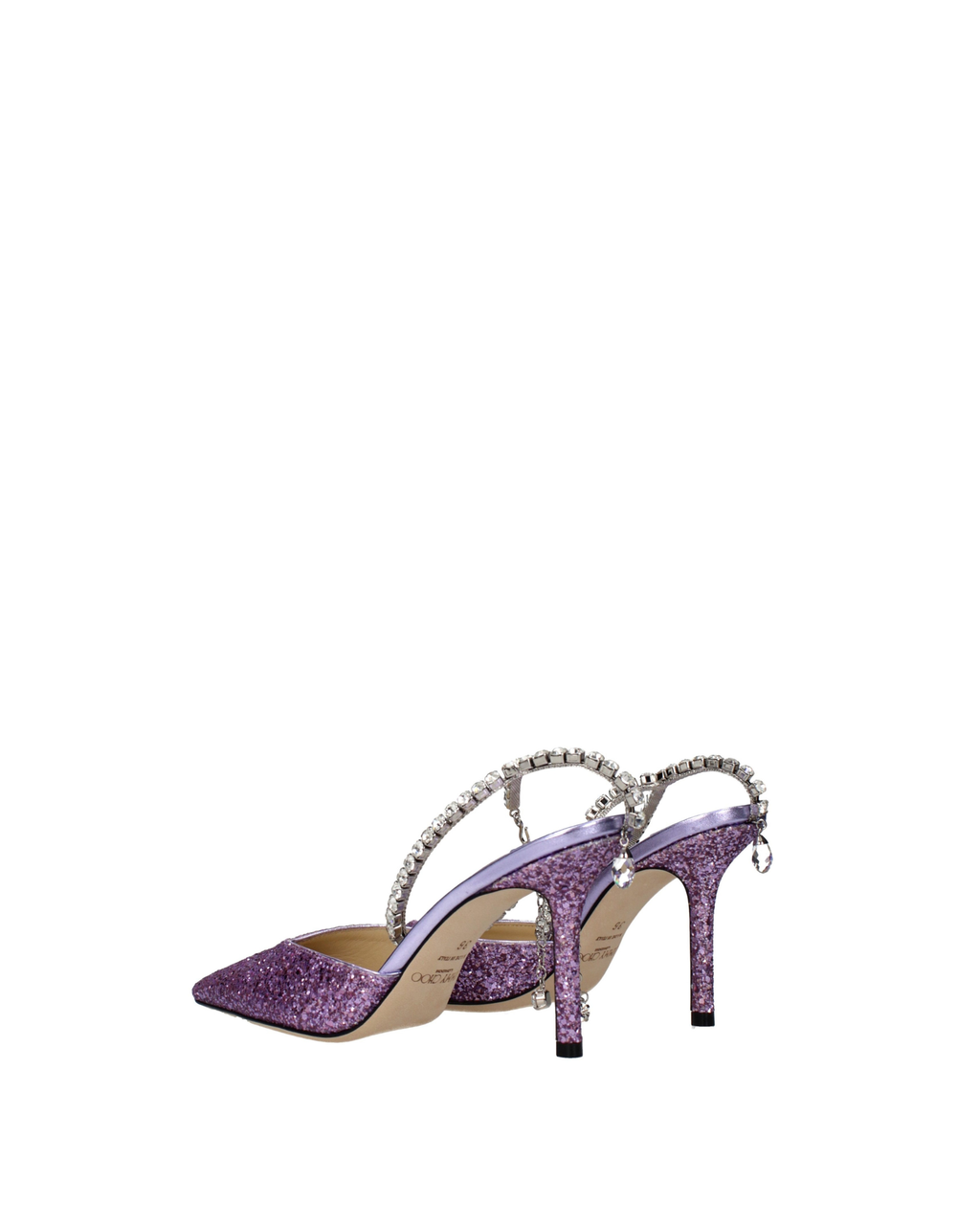 Jimmy Choo – Saeda 85 Crystal Glitter Pumps Pink Violet
