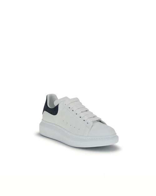 Alexander McQueen - Oversize Sneakers Bianche con Dettaglio Suede Blu-Grigio