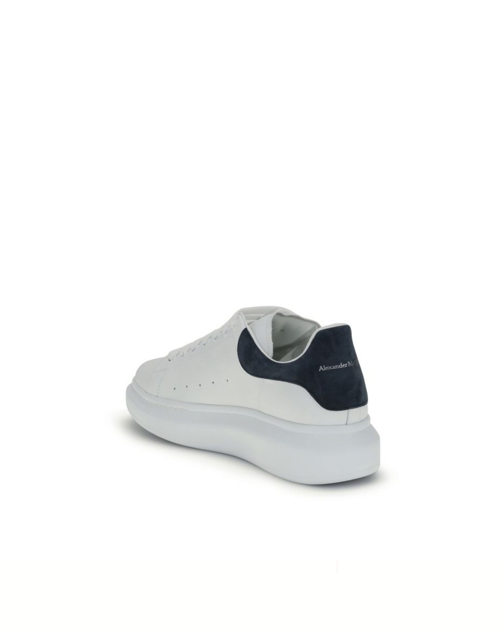 McQueen - Oversize Sneakers Bianche con Dettaglio Suede Blu-Grigio