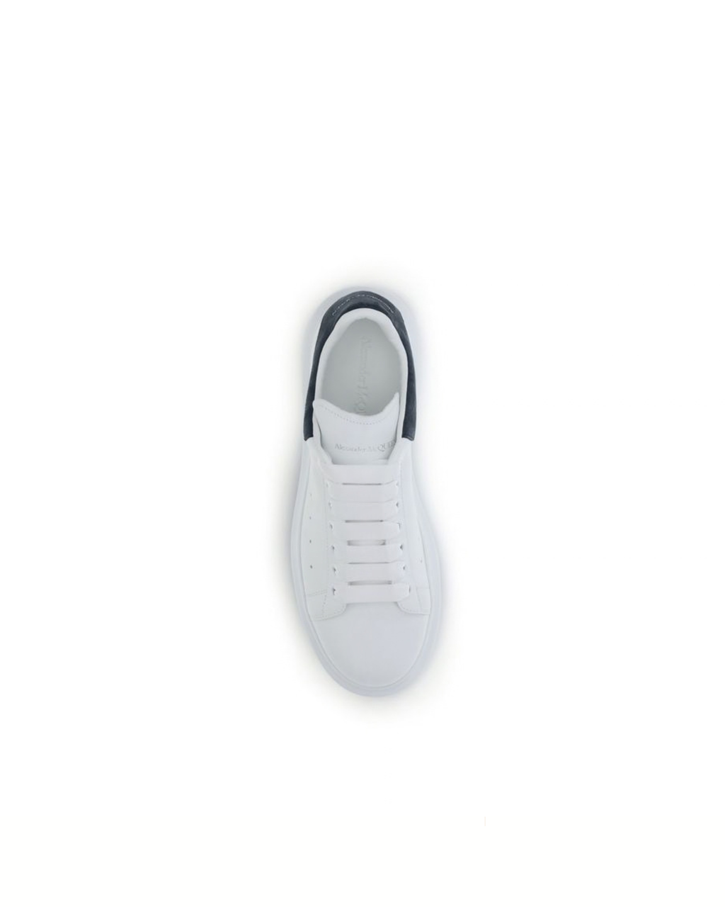 McQueen - Oversize Sneakers Bianche con Dettaglio Suede Blu-Grigio