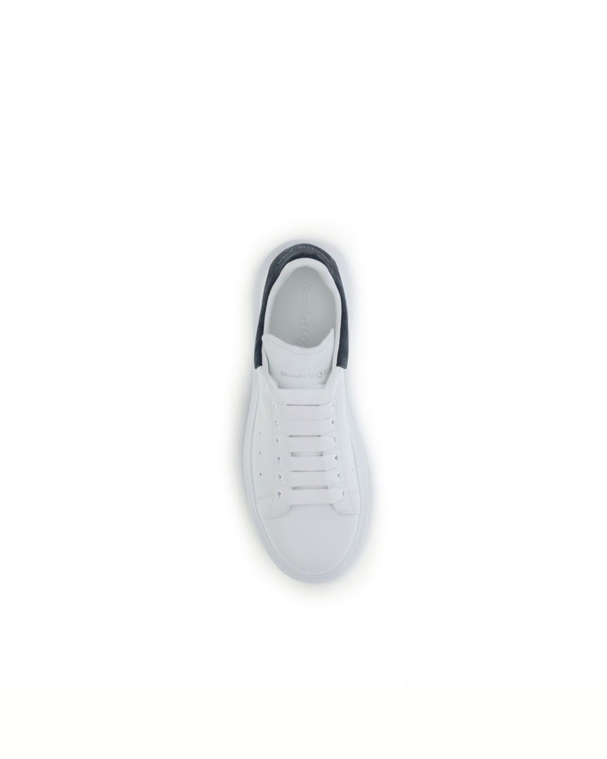 McQueen - Oversize Sneakers Bianche con Dettaglio Suede Blu-Grigio