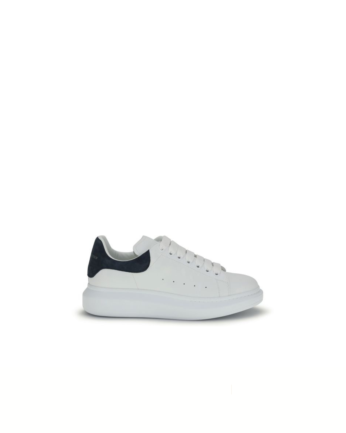 McQueen - Oversize Sneakers Bianche con Dettaglio Suede Blu-Grigio