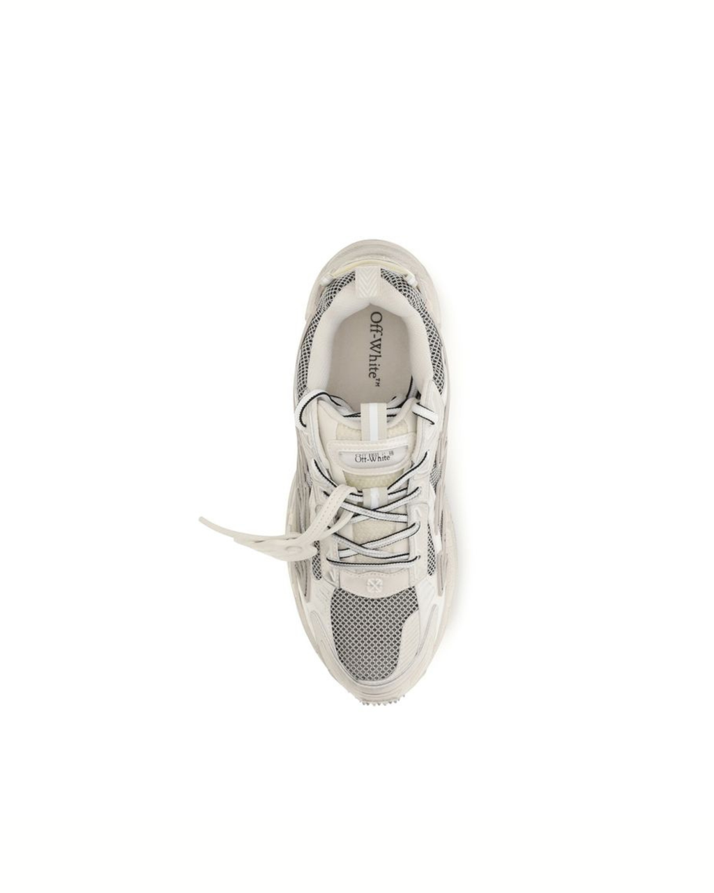 Off-White - Be Right Back Worn Out Sneakers Bianco e Grigio