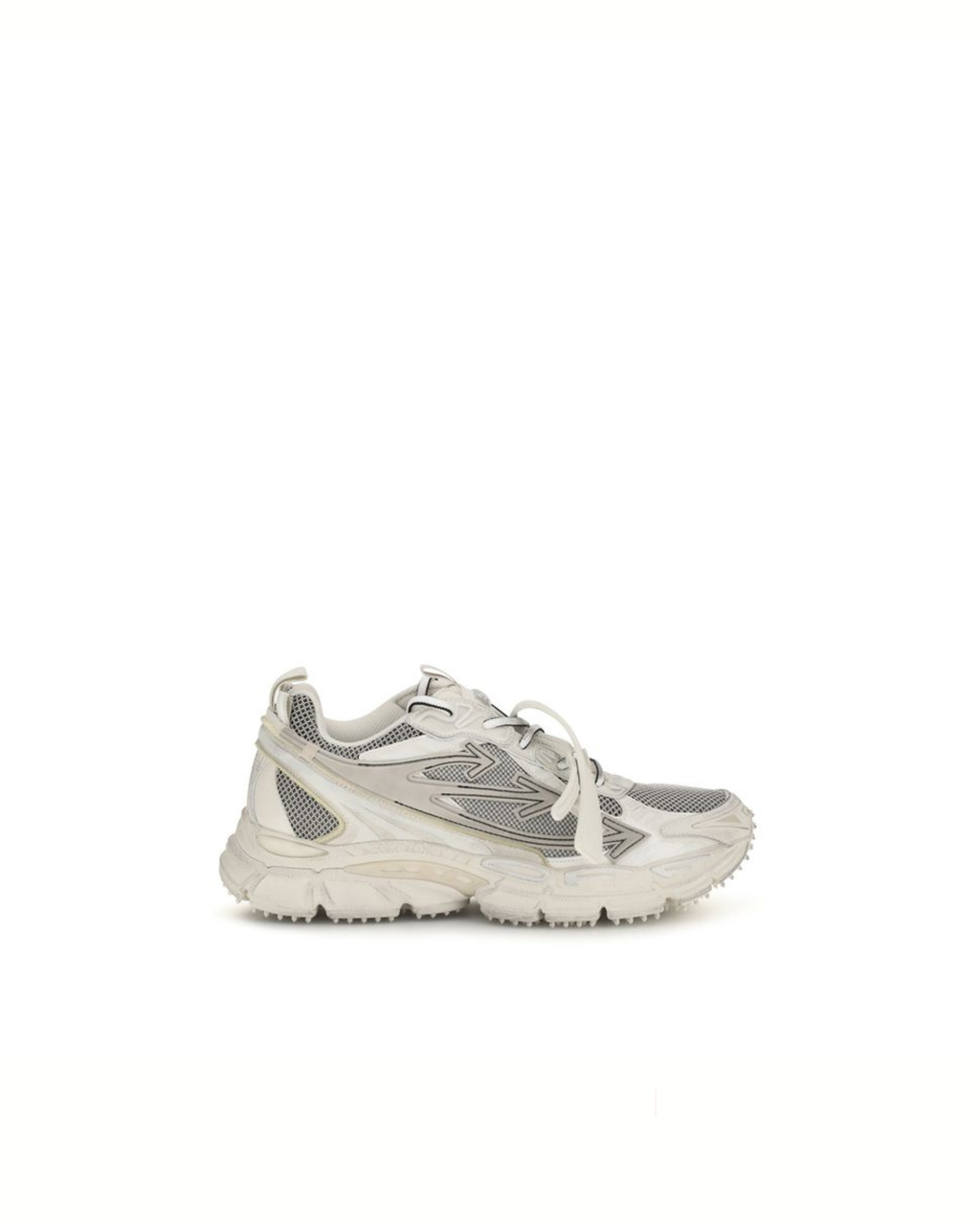 Off-White - Be Right Back Worn Out Sneakers Bianco e Grigio