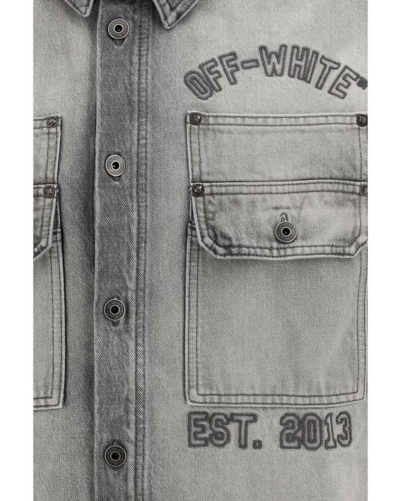 Off-White – Diag Military Overshirt Denim Grey