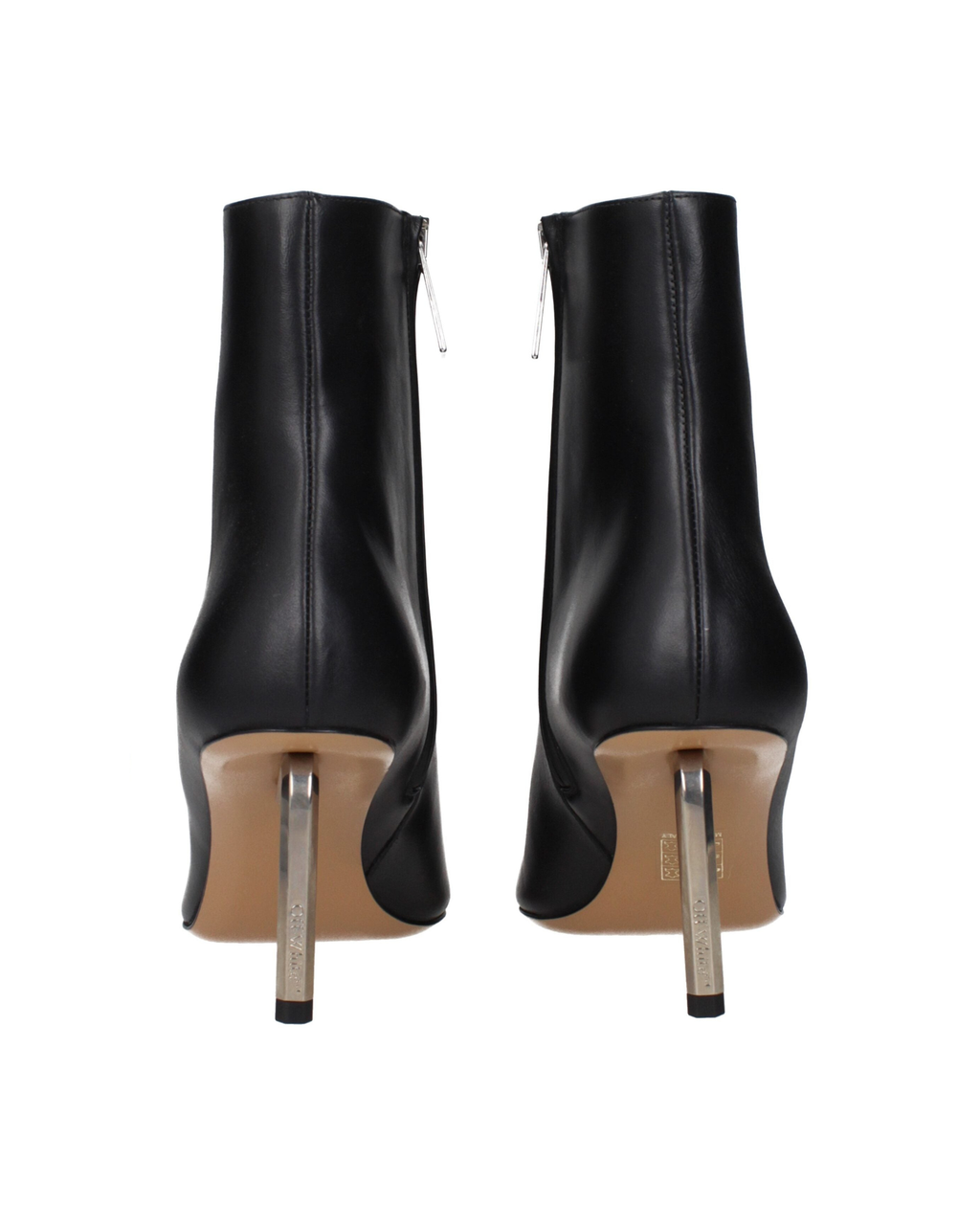 Off-White™ – Metal Tip Leather Ankle Boots Black