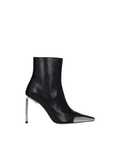 Off-White™ – Metal Tip Leather Ankle Boots Black