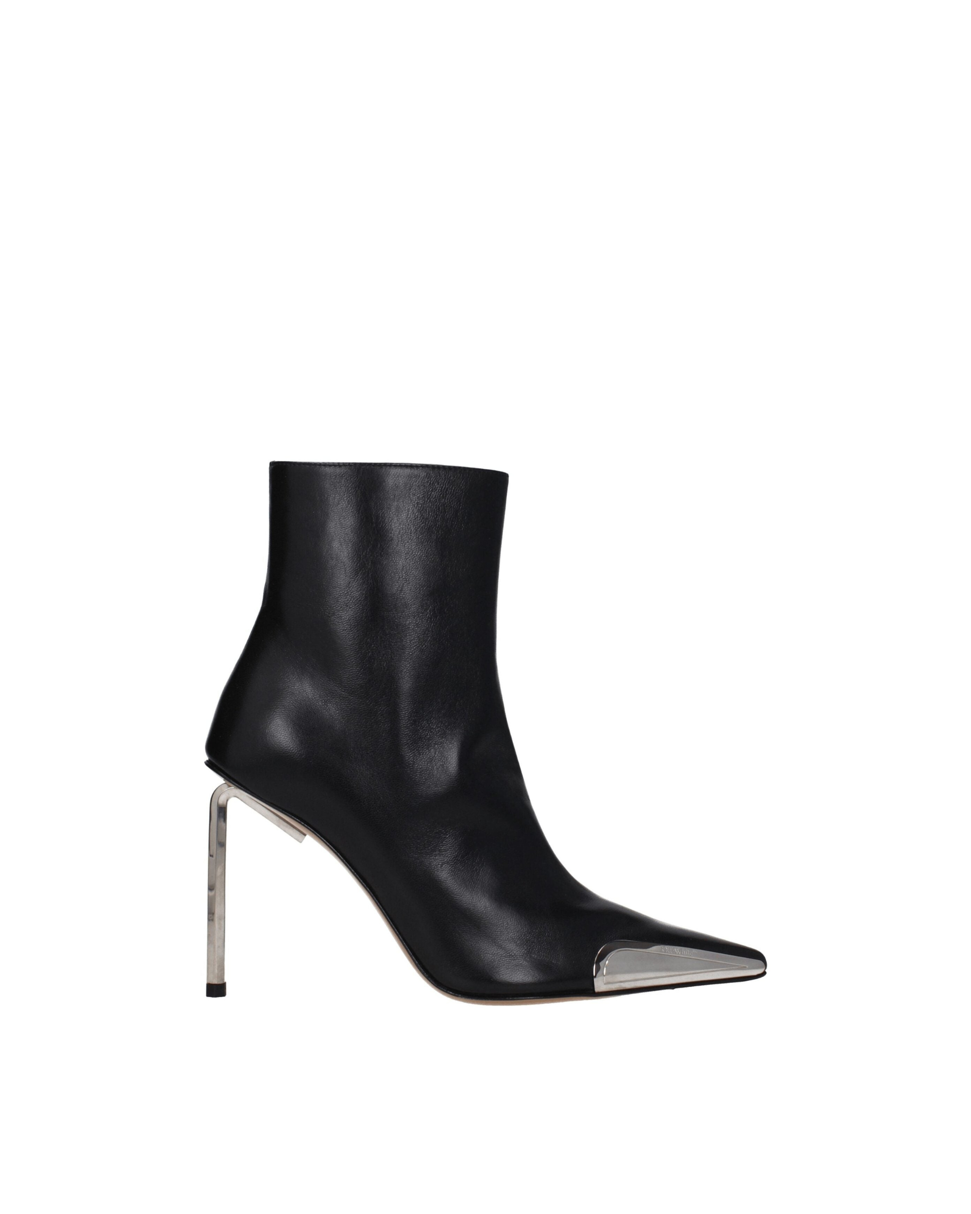 Off-White™ – Metal Tip Leather Ankle Boots Black