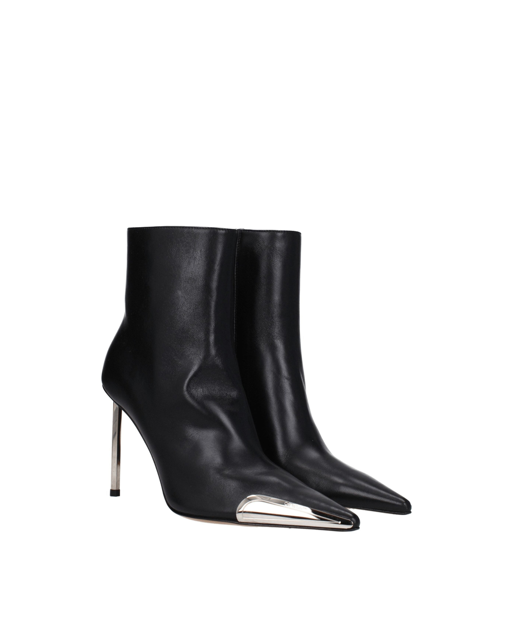 Off-White™ – Metal Tip Leather Ankle Boots Black