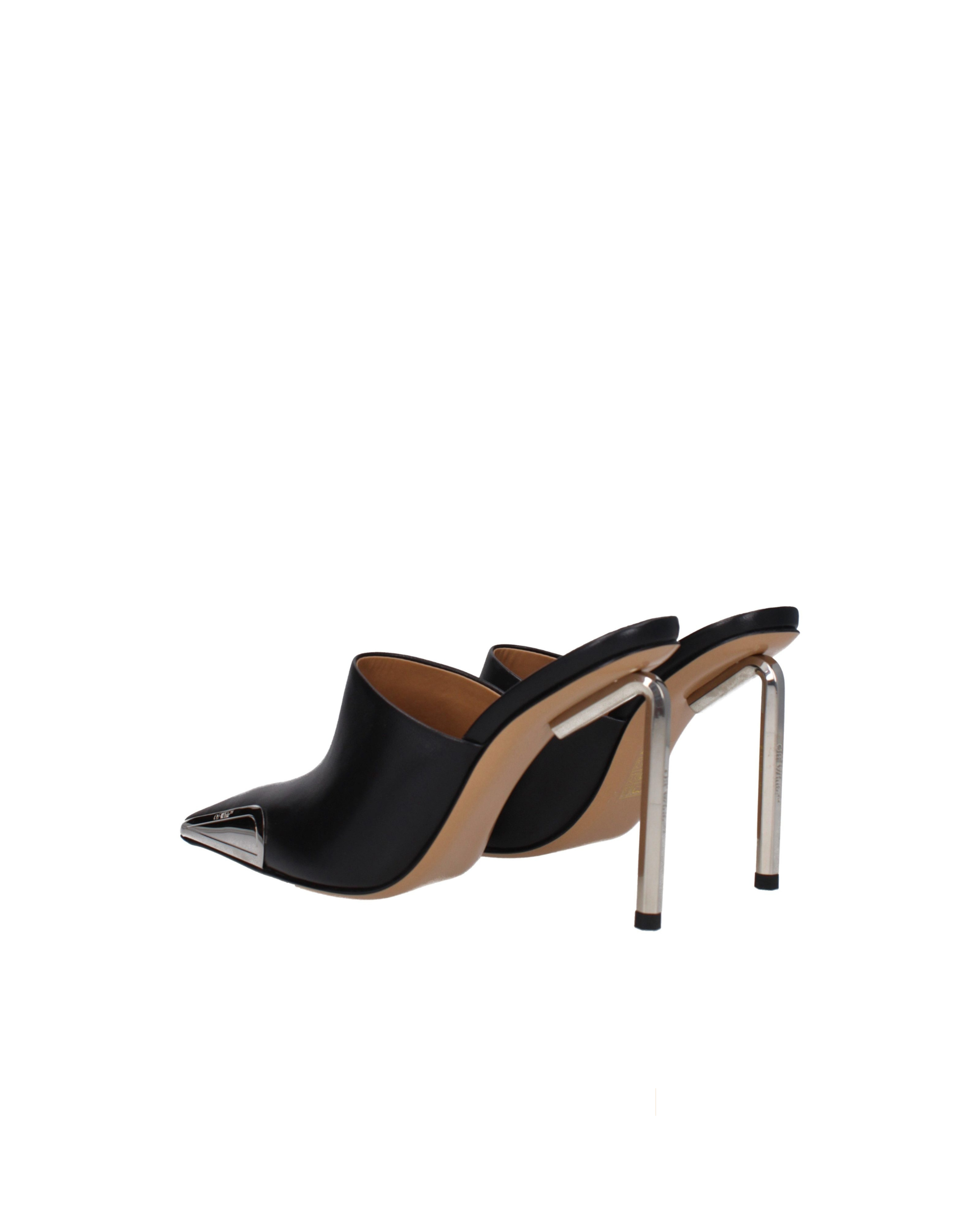 Off-White Pointed Toe Leather Mule