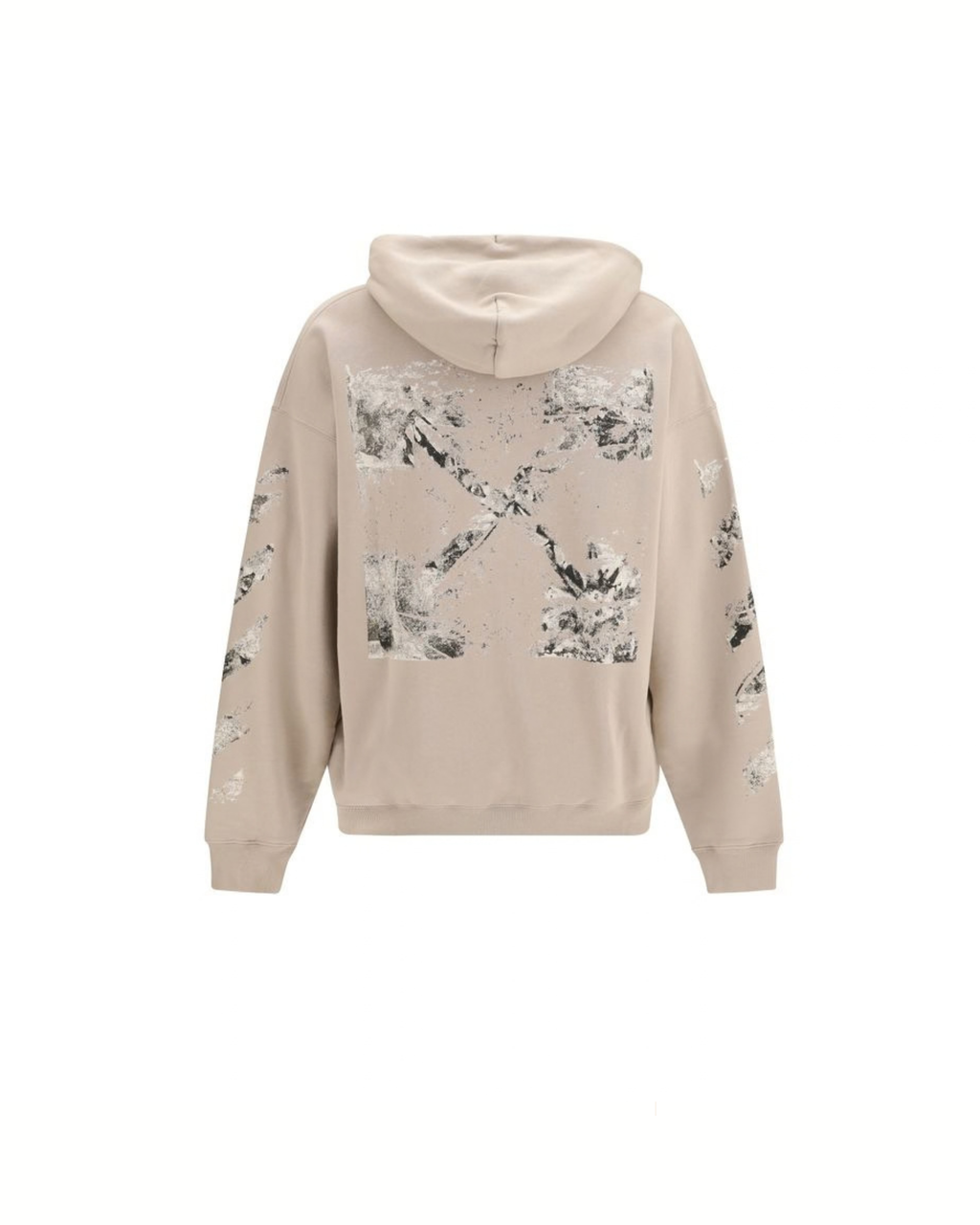 Off-White Spray Arrow Hoodie Beige in Cotone