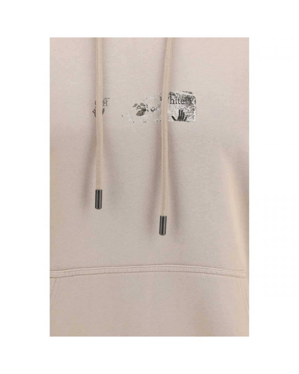 Off-White Spray Arrow Hoodie Beige in Cotone
