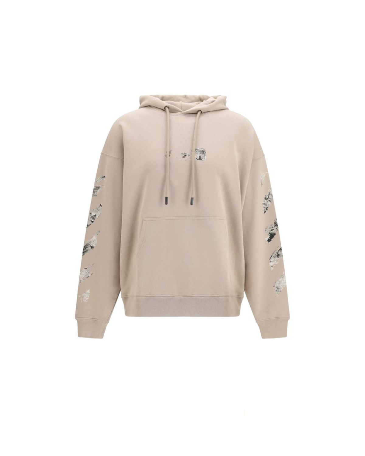 Off-White Spray Arrow Hoodie Beige in Cotone