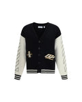 Off-White – Star Logo Diagonal Varsity Cardigan Black & White