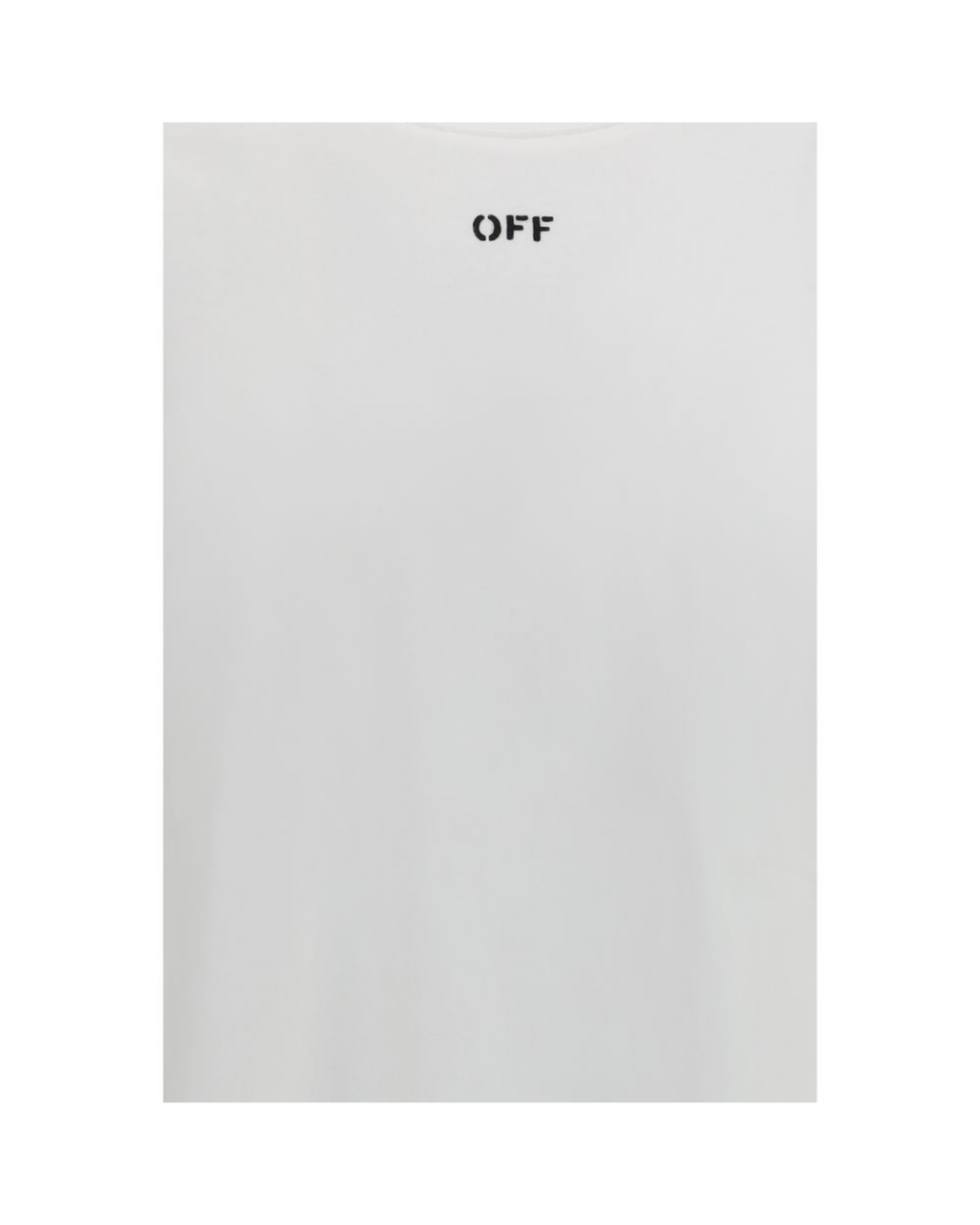 Off-White™ – T-Shirt Bianca in Cotone con Grafica Chain Heraldic Arrow sul Retro