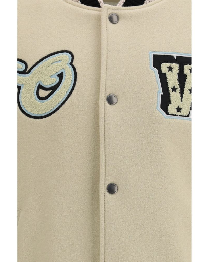 Off-White – Varsity Star Logo Jacket Ivory & White