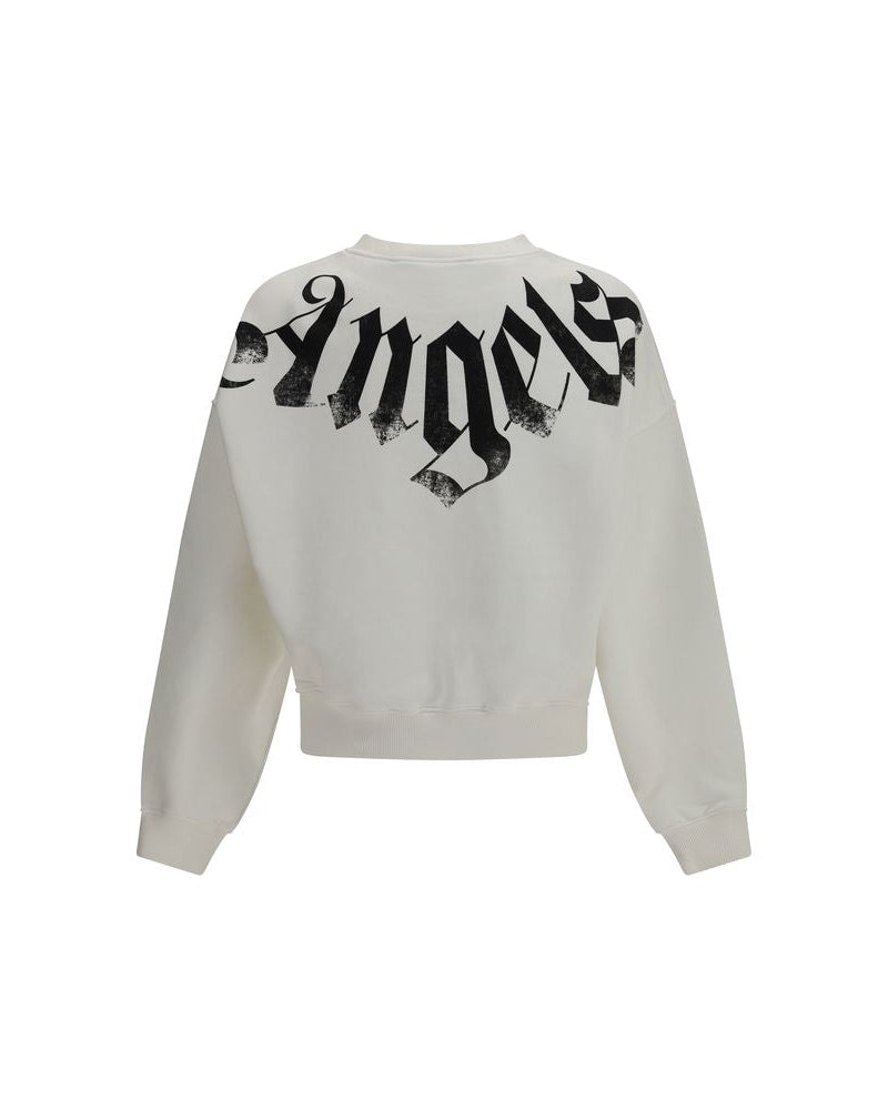 Palm Angels – Big Neck Logo Sweatshirt Off White